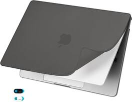 mosiso - For MacBook Air 13 inch Case M5 M4 M3 M2 2026-2022 A3449 A3240 A3113 A2681, PP Matte Soft Cover Case & Webcam Cover - Space Black
