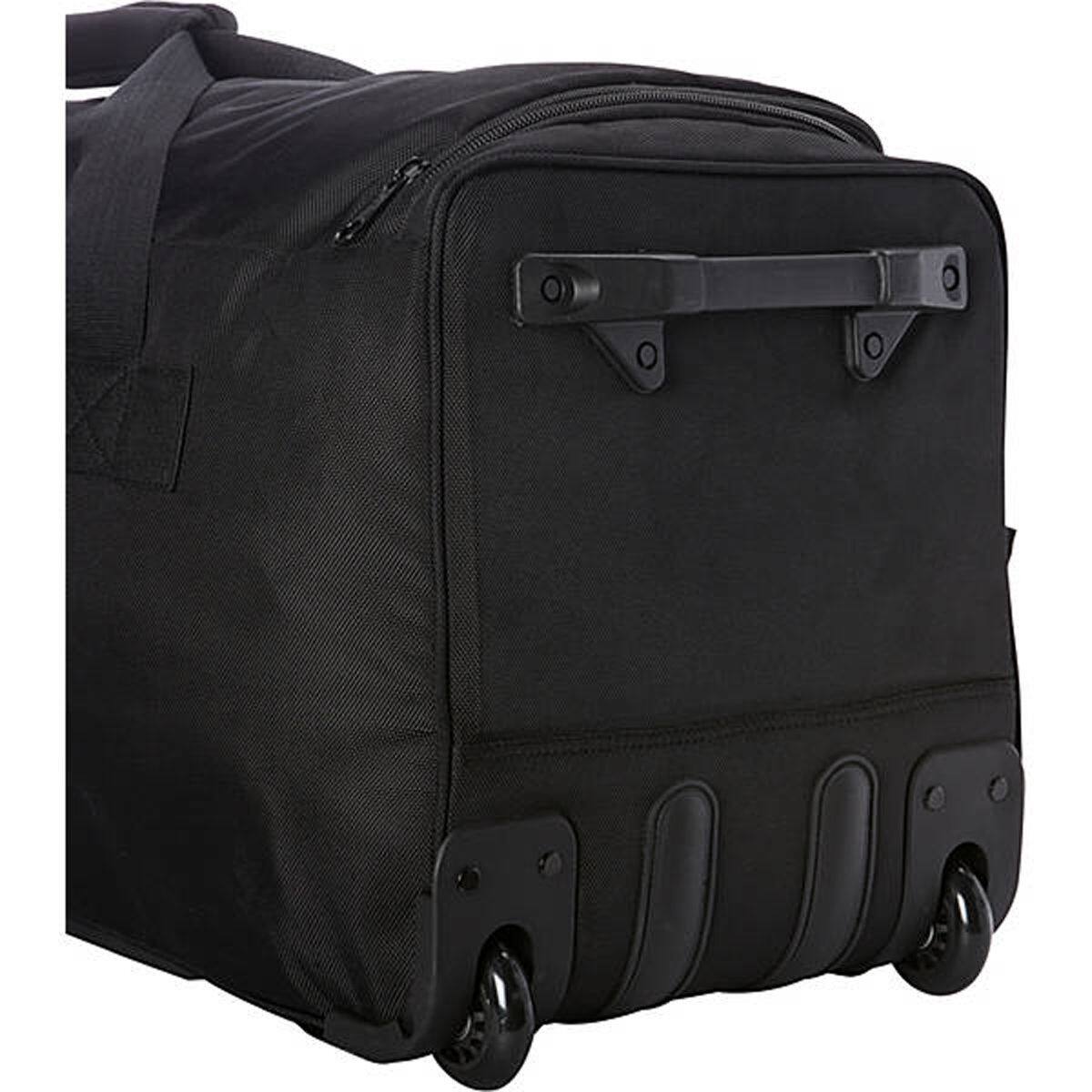 Angle. A.Saks - A.Saks 25" Lightweight Rolling Trolley Duffel with Wheels - Black/Red.