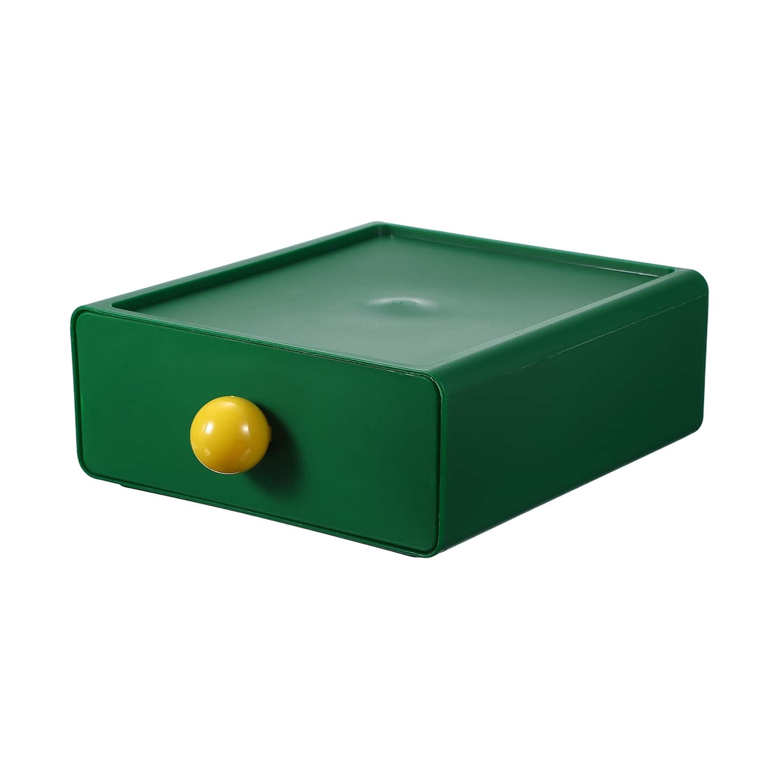 Unique Bargains - Stackable Storage Drawers for Desktop, Plastic Stackable Desk Organizer with Drawers, for Home Stationery Bathroom - Green price history on PriceWatchPro