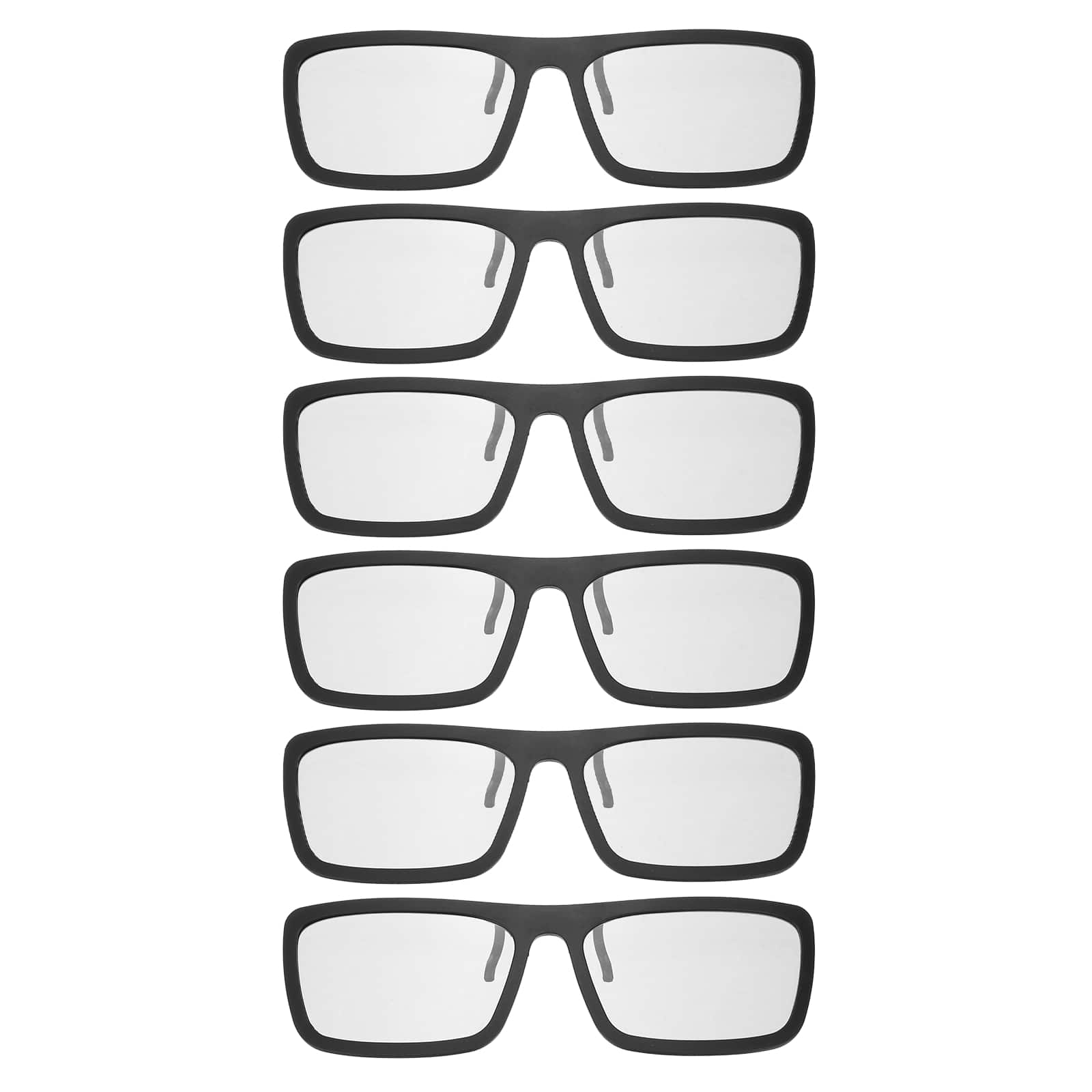 Unique Bargains - 6pcs Polarized 3D Glasses, Passive 3D Viewing Frames for RealD Movies Theater Games TV - Black