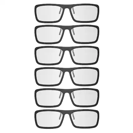 Front. Unique Bargains - 6pcs Polarized 3D Glasses, Passive 3D Viewing Frames for RealD Movies Theater Games TV - Black.