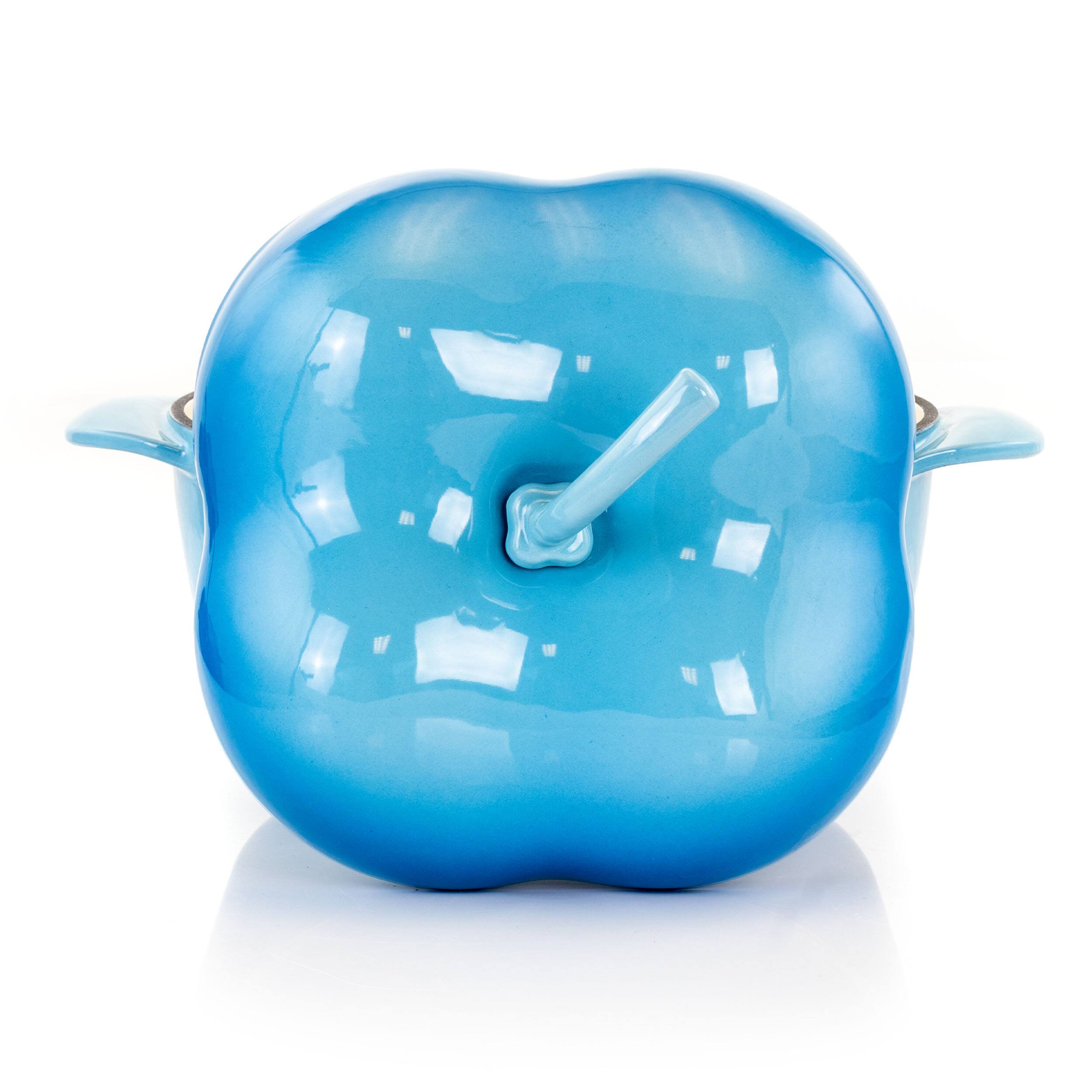 Alt View 8. MegaChef - MegaChef Pepper Shaped 3 Quart Enameled Cast Iron Casserole in Blue - Blue.