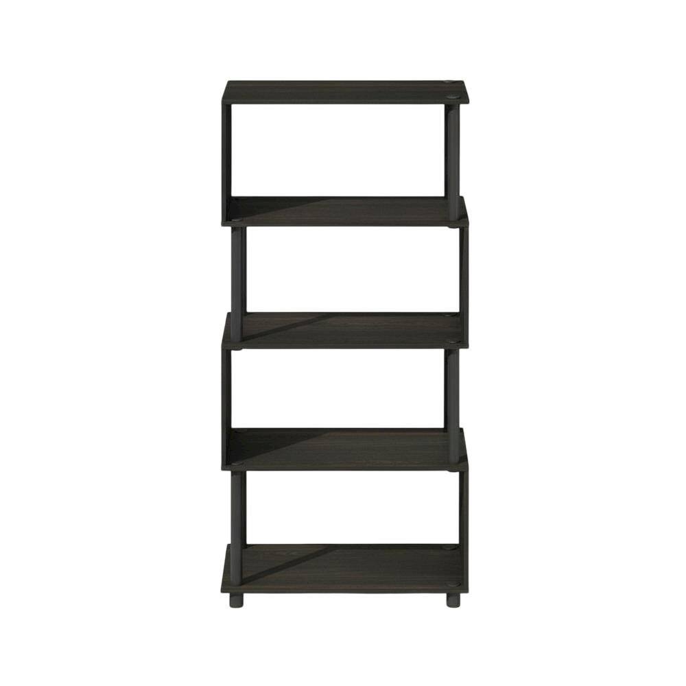 Back. FurniFact - Wooden Bookcase with Open Shelving for Storage and Display - Espresso.
