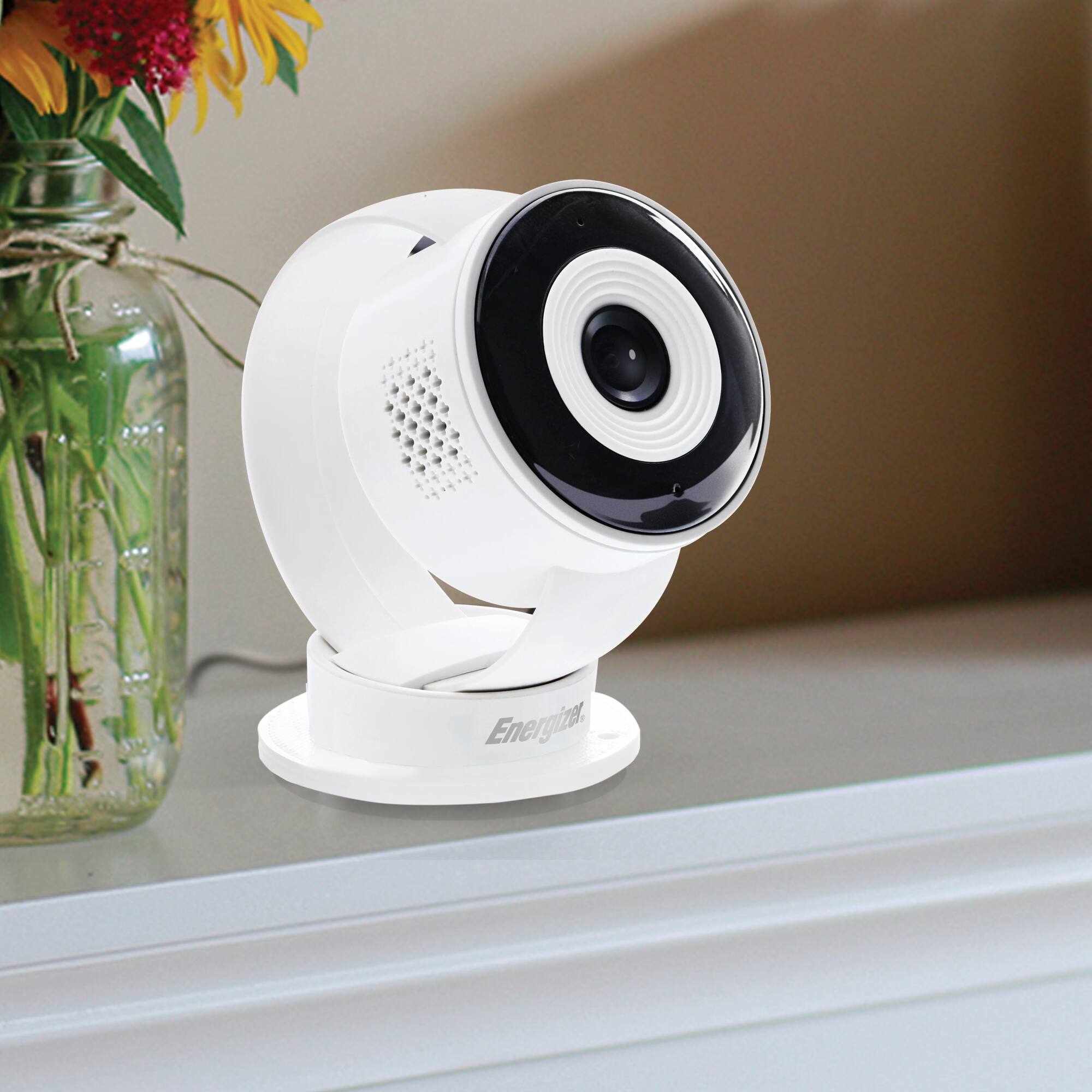 Alt View 1. Energizer - Energizer Smart Wi-Fi White Indoor Camera, 1080P Full HD, Cloud/Micro-SD Card Support, 2.4GHz WiFi - White.