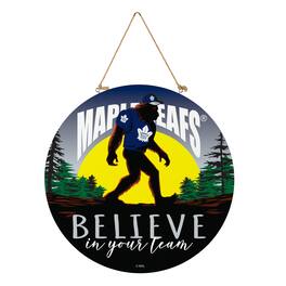 Evergreen Enterprises - Toronto Maple Leafs 18" Bigfoot "Believe in Yourself" Team Logo Wood Round Door Sign - Multicolor