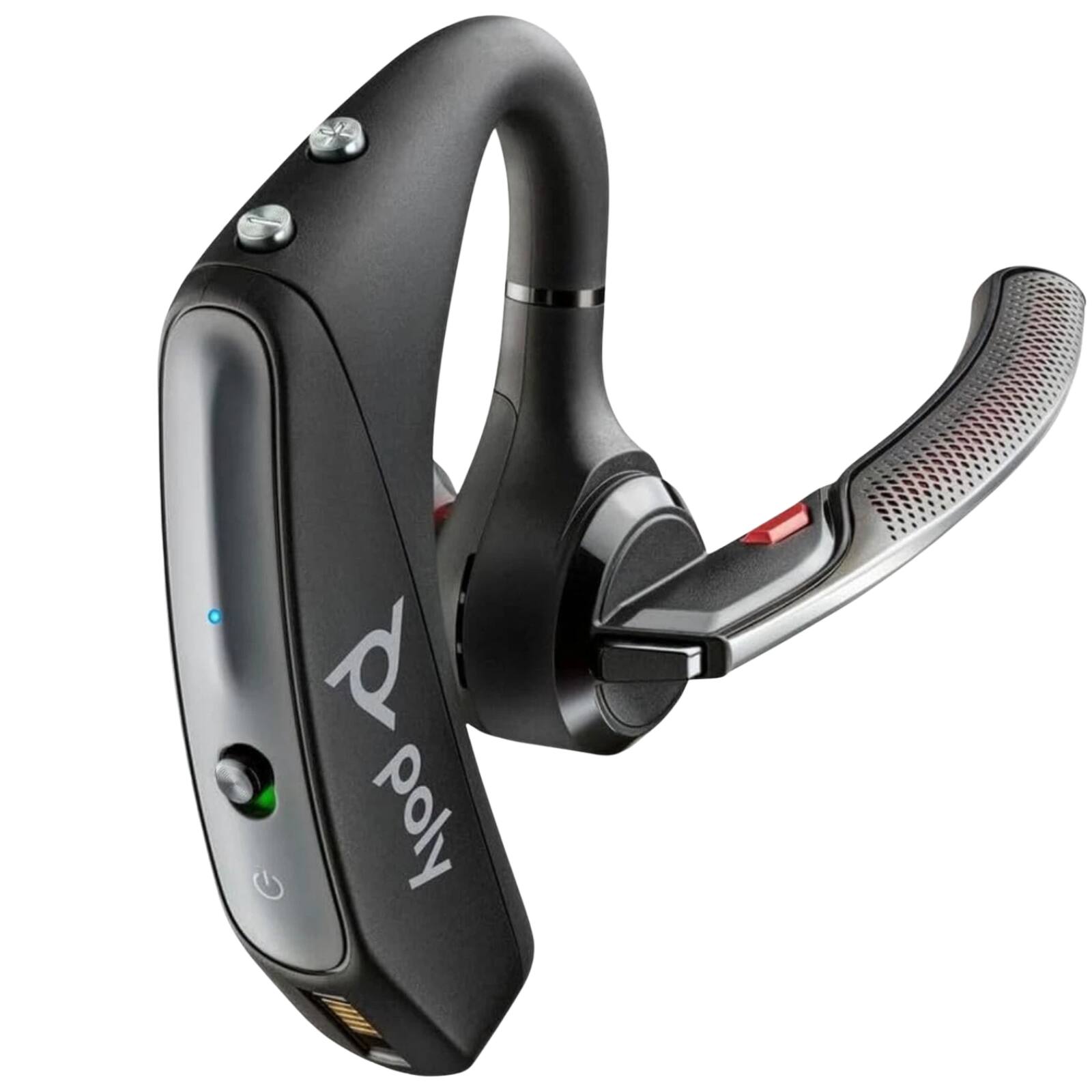 Front. Poly - Voyager 5200 UC Bluetooth Wireless Noise-Canceling Headset with BT700 USB Adapter - Black.