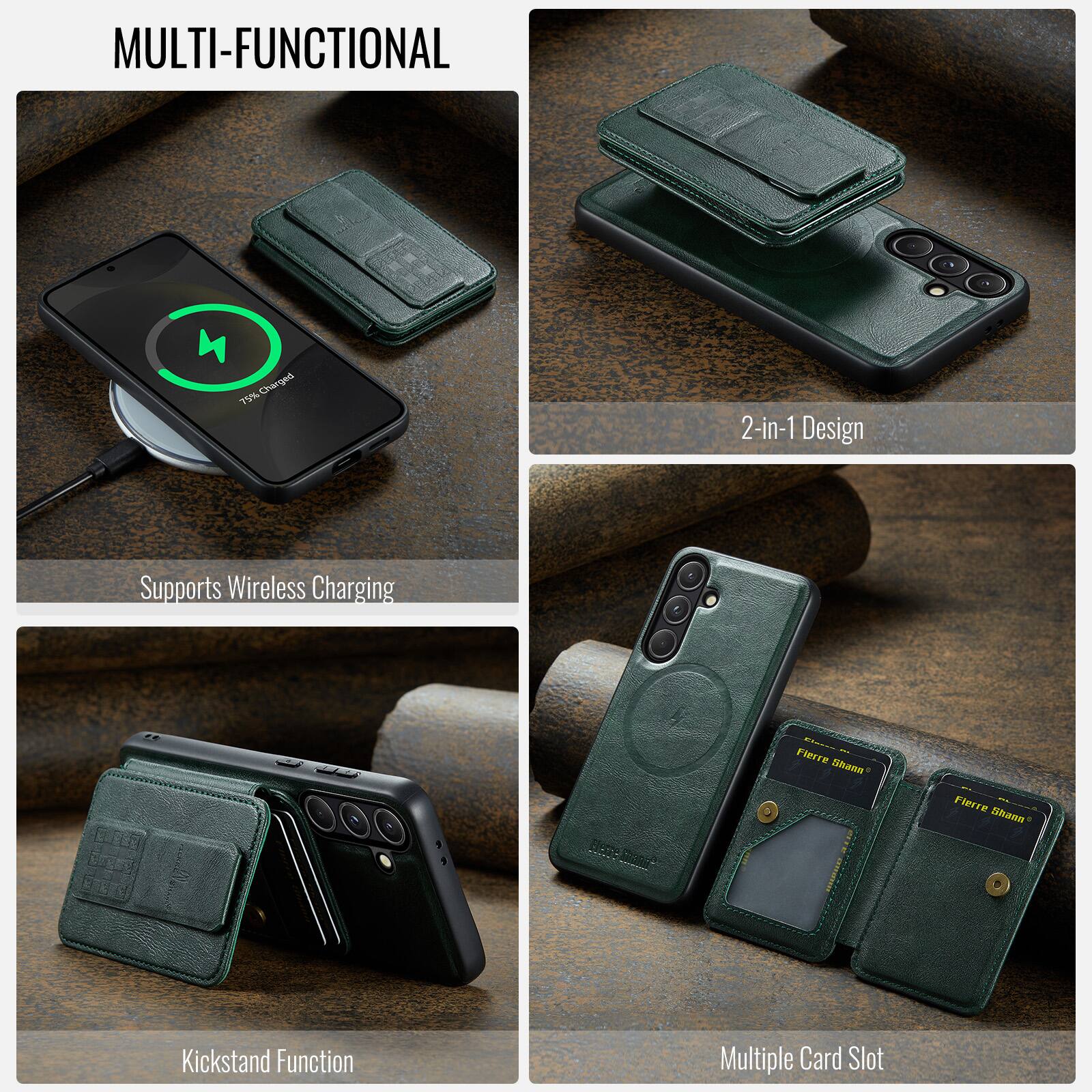 MULTI-FUNCTIONAL

- 79% Charged
- 2-in-1 Design
- Supports Wireless Charging
- Kickstand Function
- Multiple Card Slot