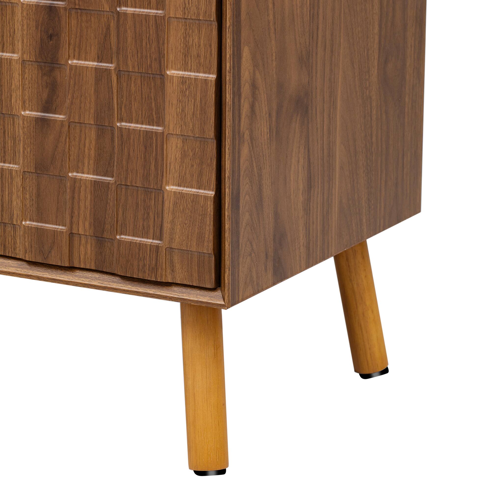 Alt View 6. Spaco - Spaco 70" Mid Century Modern TV Stand, Media Console Table for 80 Inch TVs, 5 Solid Wood Legs, for Living Room - Walnut.