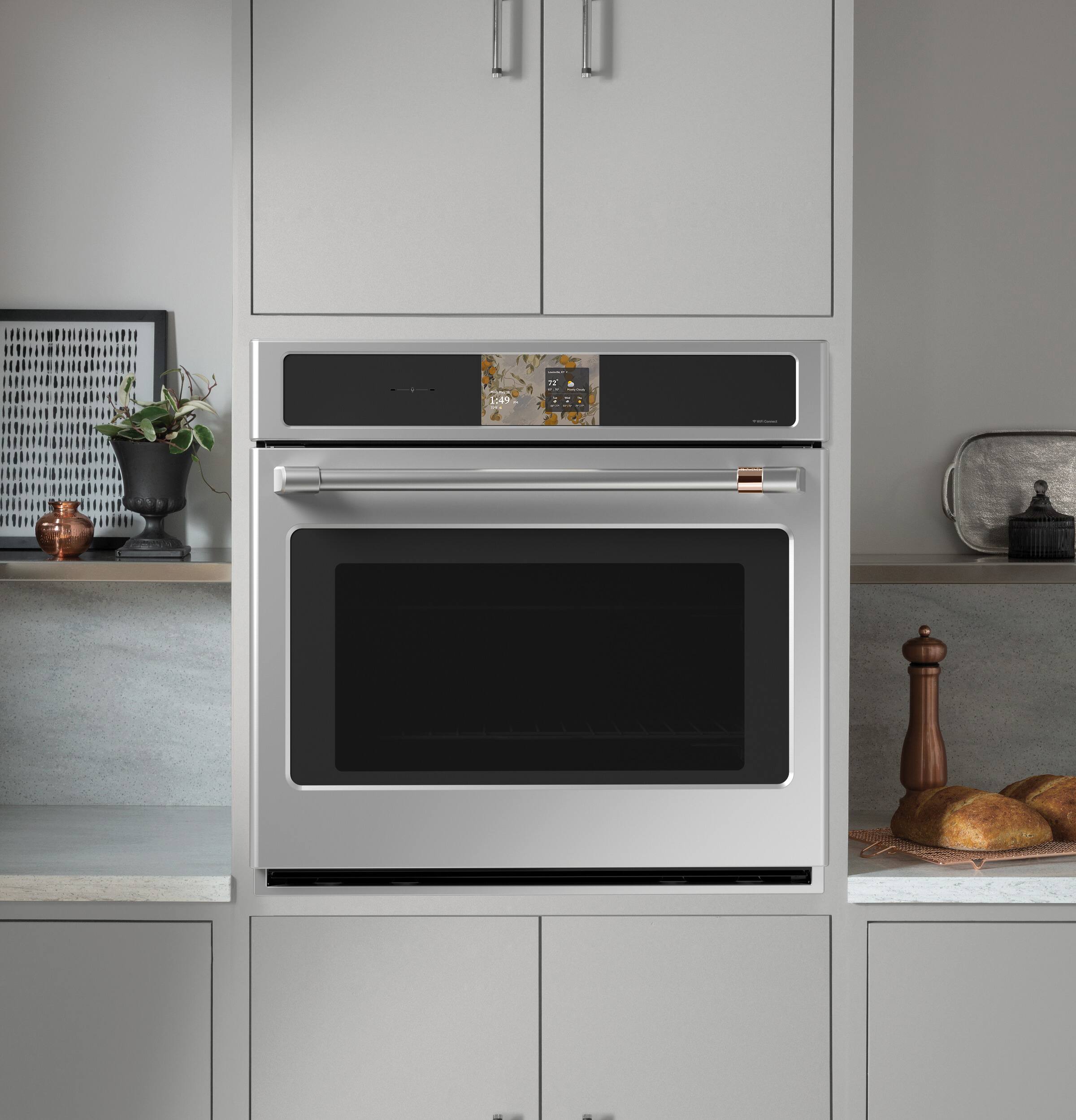 Alt View 11. Café - 30" Smart Built-In Single Electric Convection Wall Oven with Air Fry and Precision Cooking Modes - Stainless Steel.