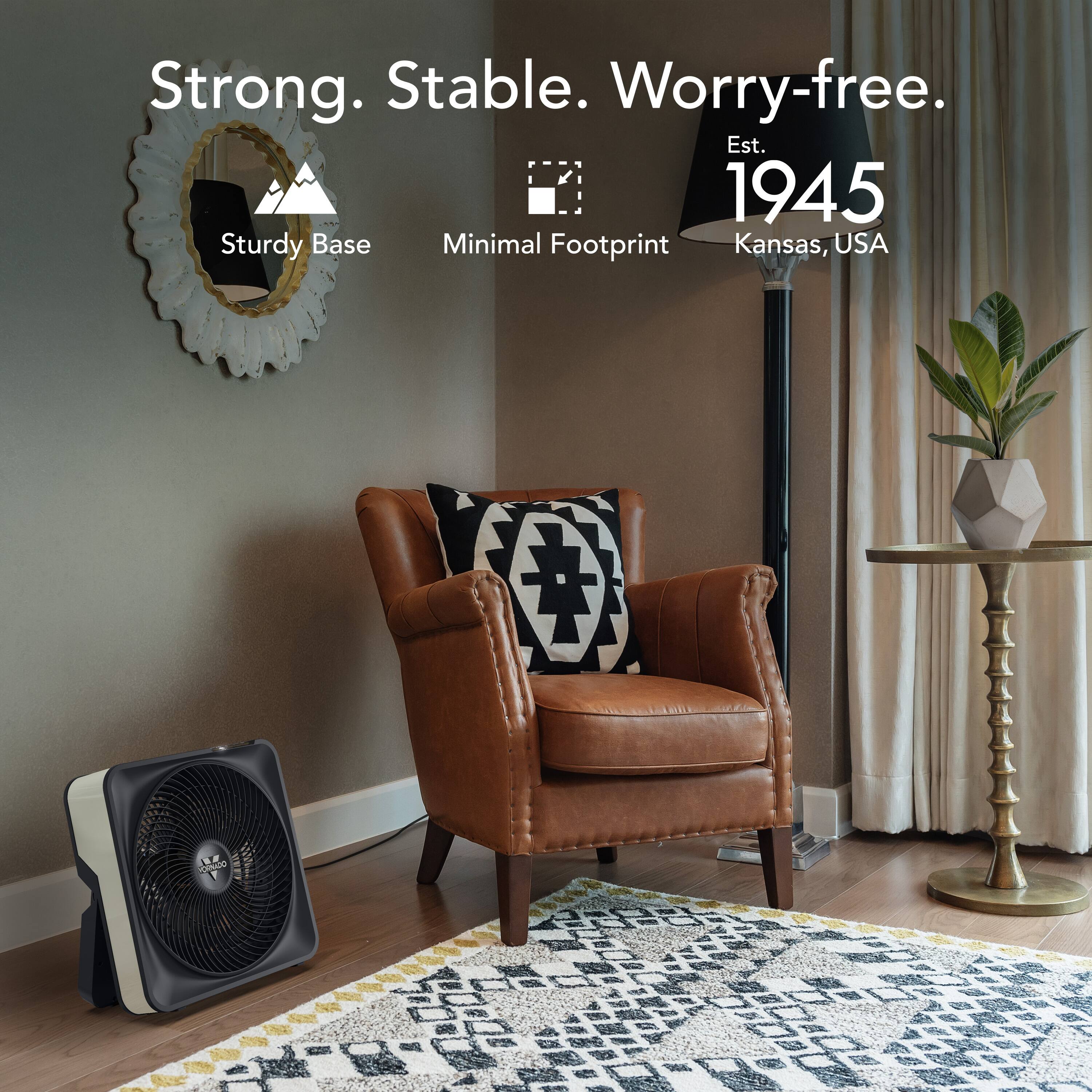 Strong. Stable. Worry-free.  
Est. 1945  
Sturdy Base  
Minimal Footprint  
Kansas, USA