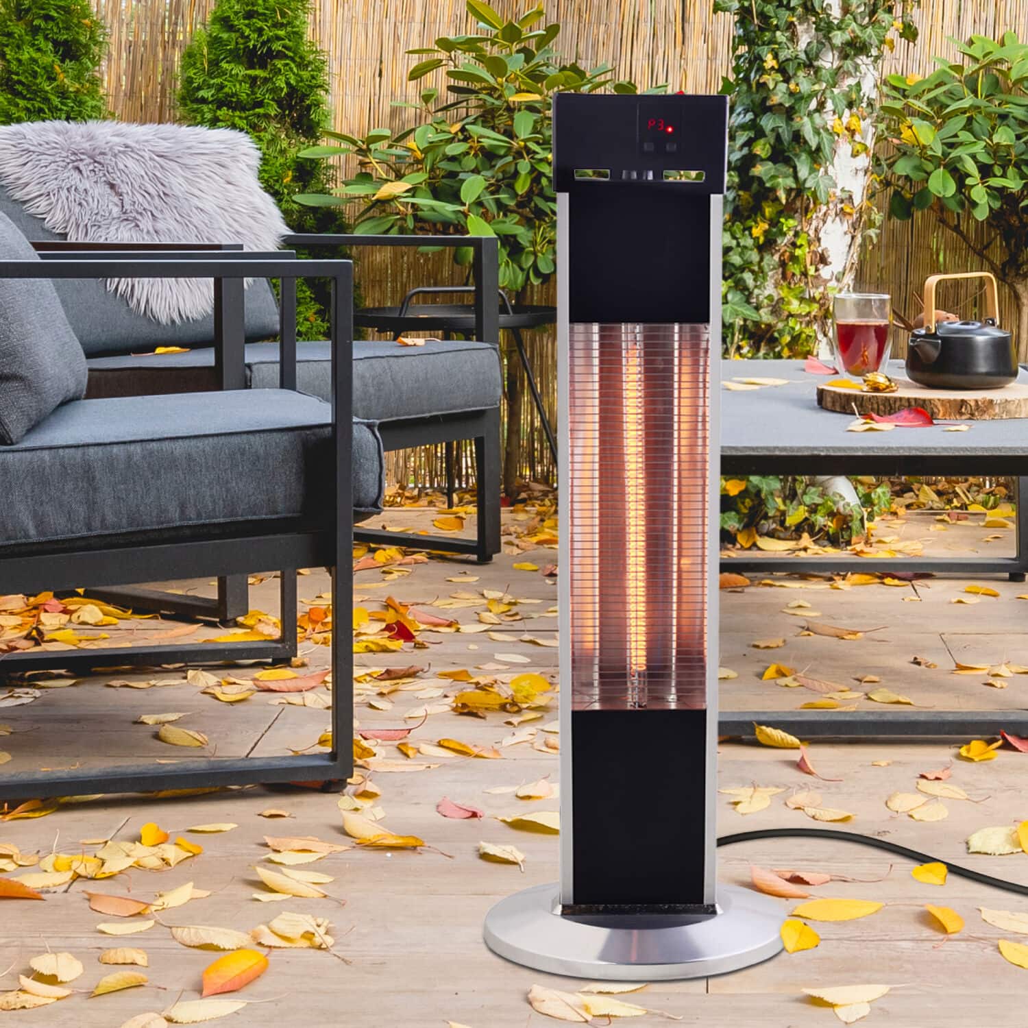 Alt View 17. Lifesmart - Outdoor Infrared Tower Heater - Black.