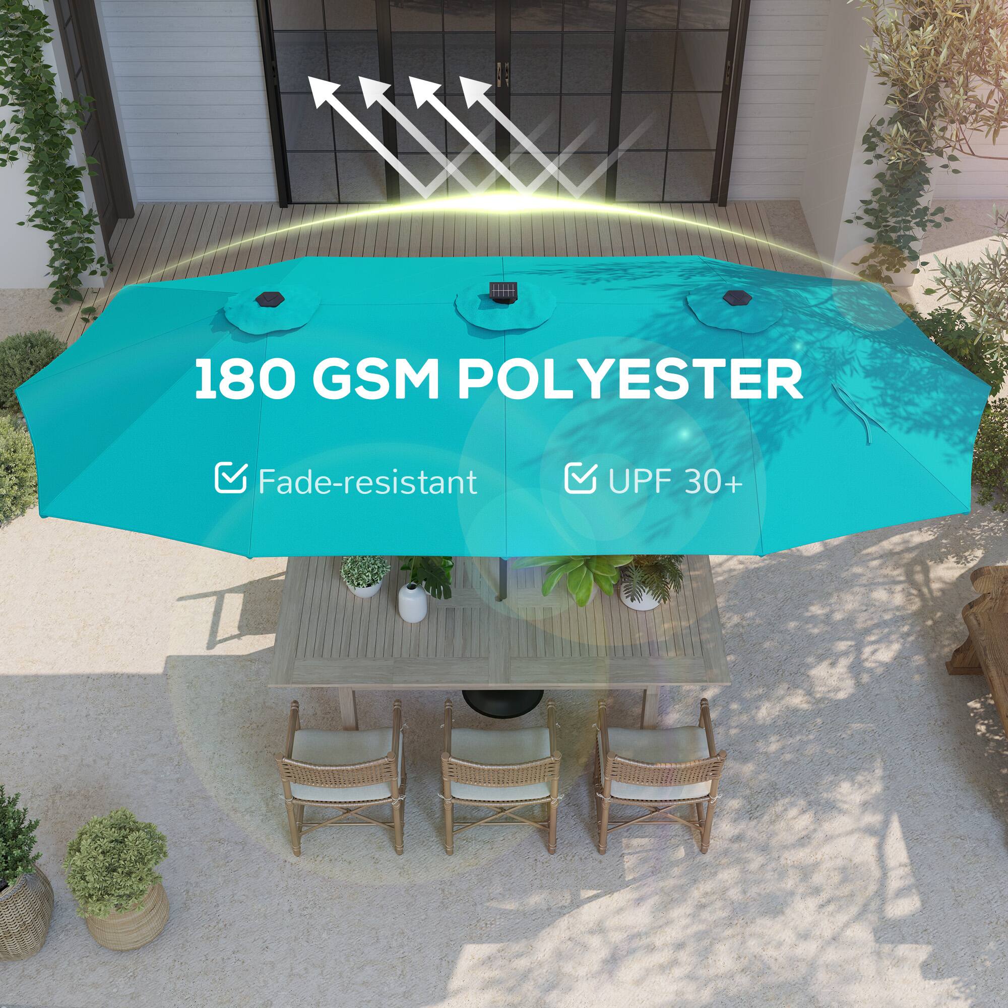 180 GSM POLYESTER
Fade-resistant
UPF 30+