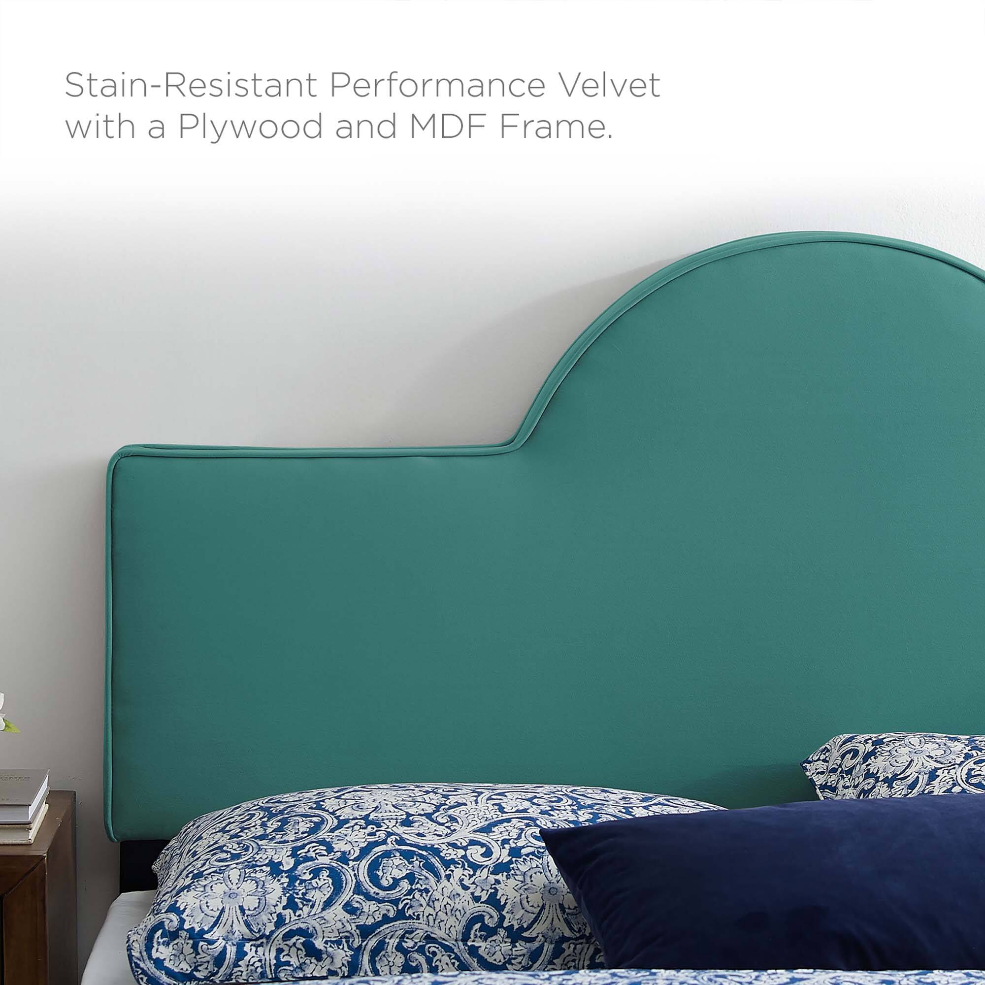 Stain-Resistant Performance Velvet with a Plywood and MDF Frame.