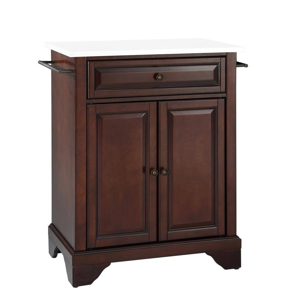 Back. Crosley Furniture - Lafayette Stone Top Portable Kitchen Island/Cart - Mahogany.