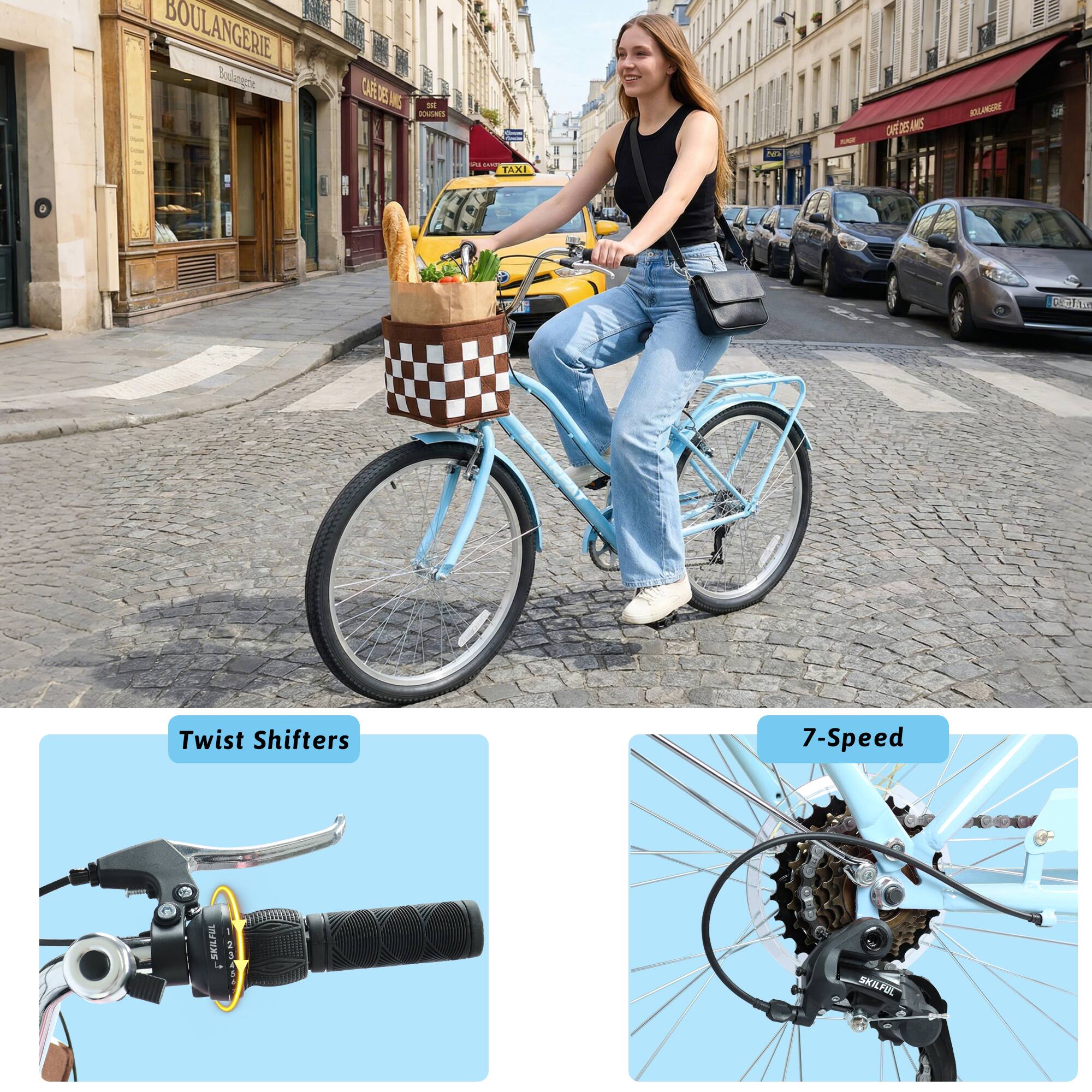 BOULANGERIE Bine B M anl ALM  
TANI NL - D25.65 BLAN 9 L  
Twist Shifters 7-Speed  
SKILFAE 2 CaPAA  
SKILFUL