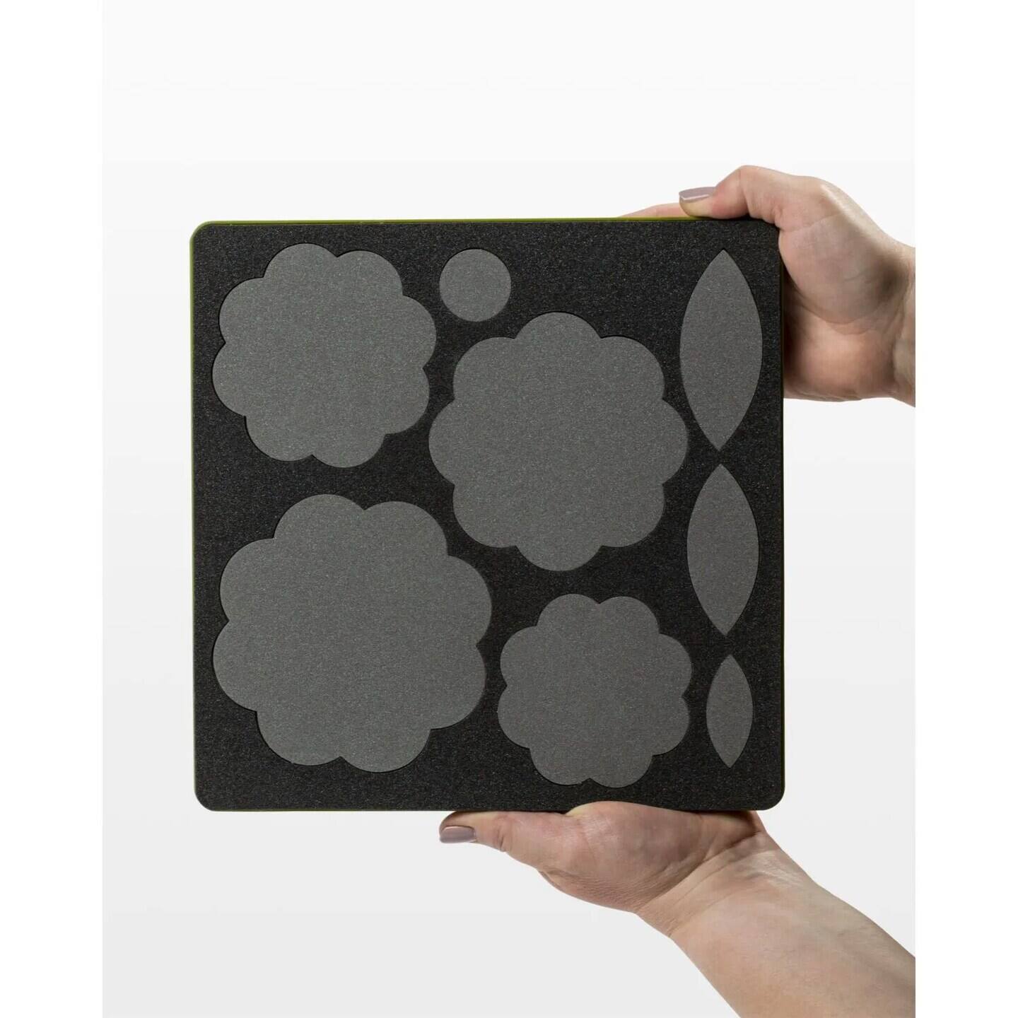 Left. AccuQuilt - GO Fabric Cutting Dies It Fits-Rose of Sharon #2 - Black.