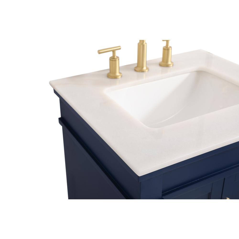 Back. Elegant Kitchen and Bath - 24 inch Single bathroom vanity in blue - Blue.