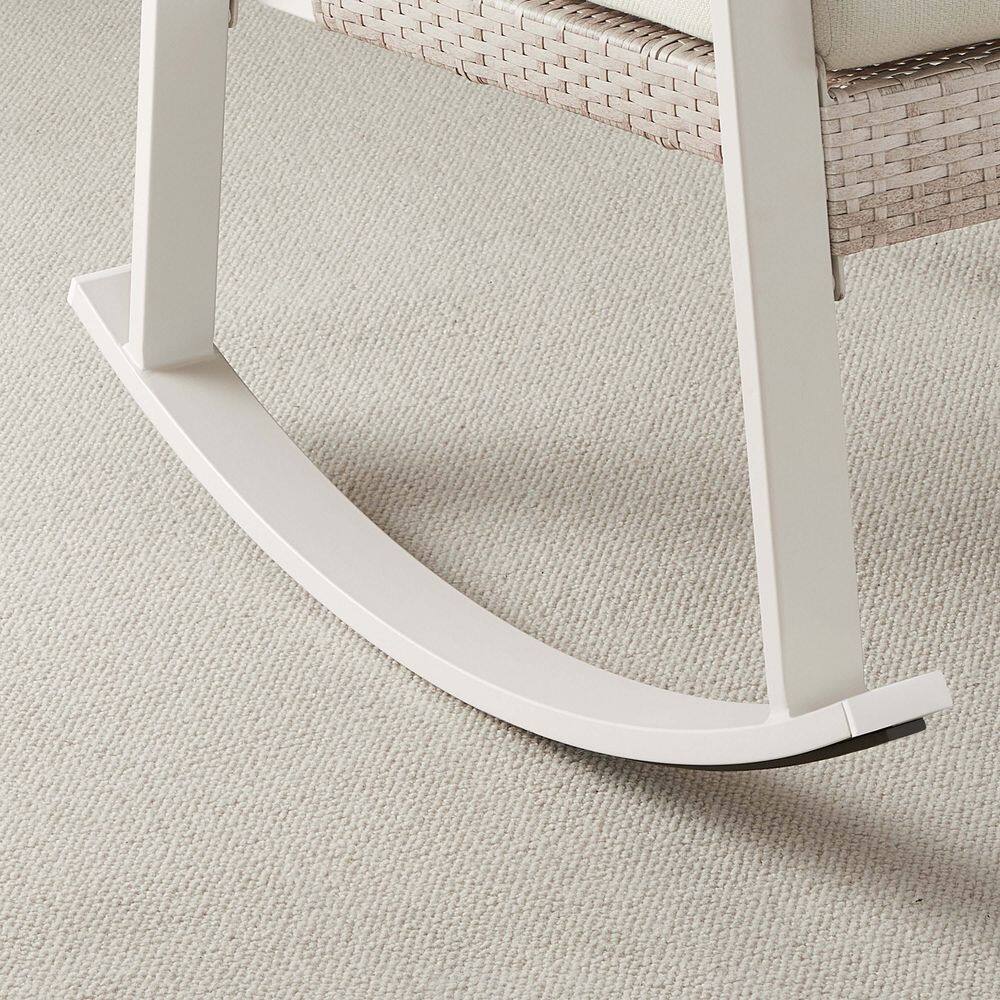 Angle. Songmics Home - SONGMICS HOME Sencillo Collection - Outdoor Steel Rocking Chair Bone Color - Beige.