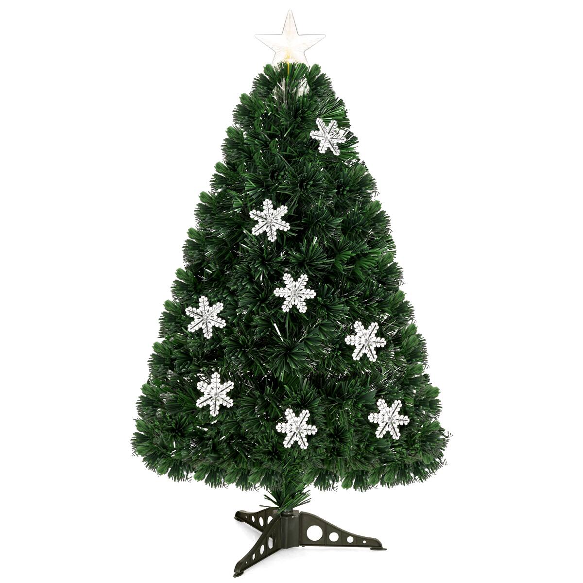 Front. Costway - 3FT Pre-Lit Fiber Optic Artificial Christmas Tree with Multicolor Led Lights - Green.