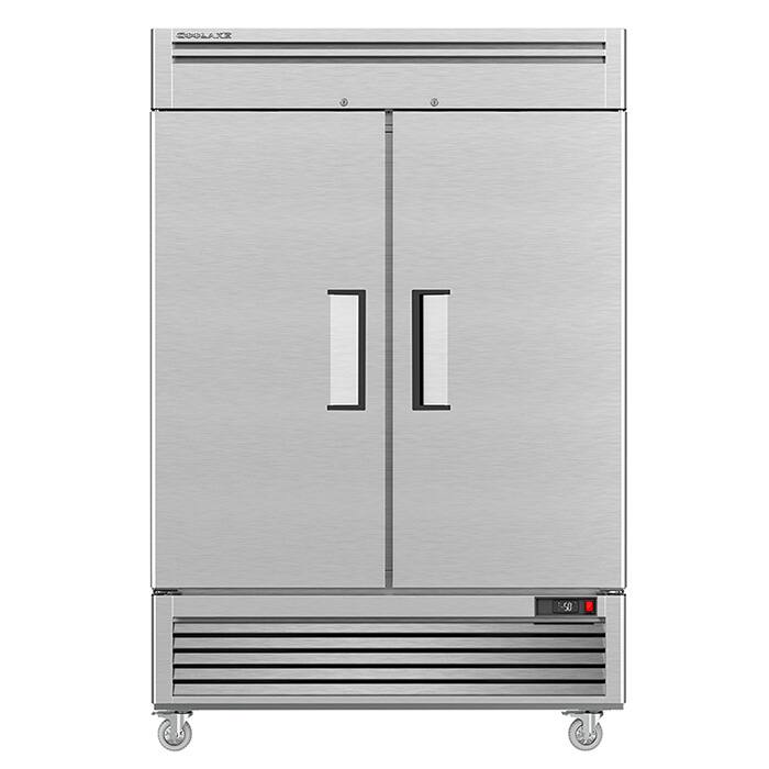 Angle. Coolake - Coolake 54" W 49 Cu Ft 2 Soild Door Commercial Reach-in Upright Freezer with 8 Adjustable Shelves in Stainless Steel - Stainless Steel.