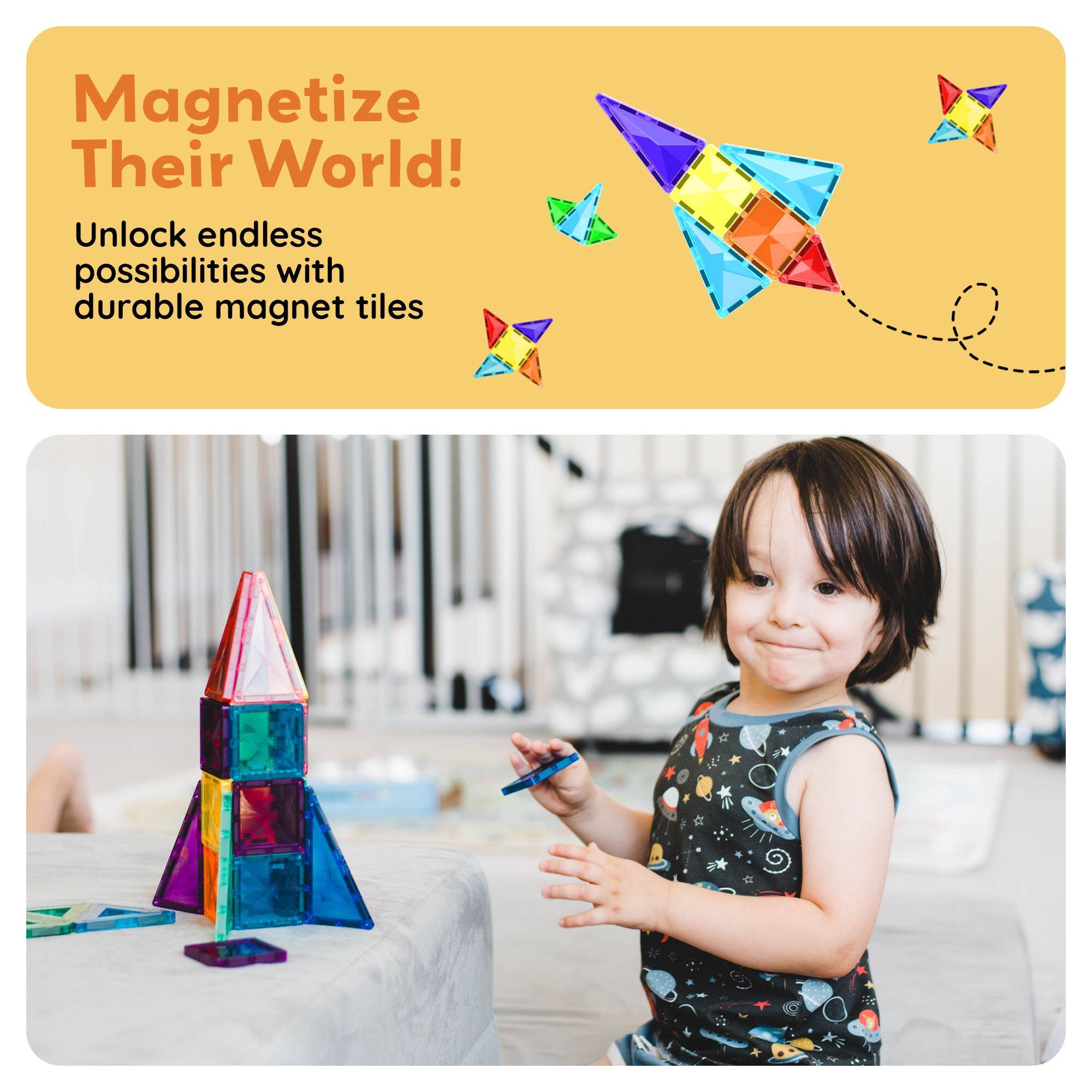 Magnetize Their World!
Unlock endless possibilities with durable magnet tiles