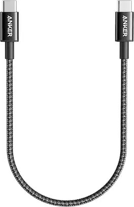 Anker - USB C to USB C Cable, Type-C 60W Fast Charging Cable (1FT, 1Pack) - Black