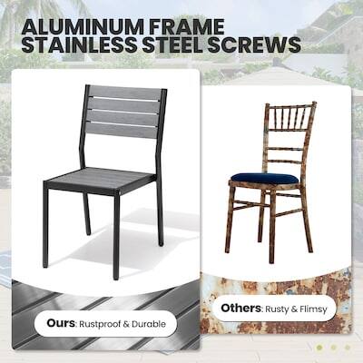 ALUMINUM FRAME STAINLESS STEEL SCREWS

Ours: Rustproof & Durable

Others: Rusty & Flimsy