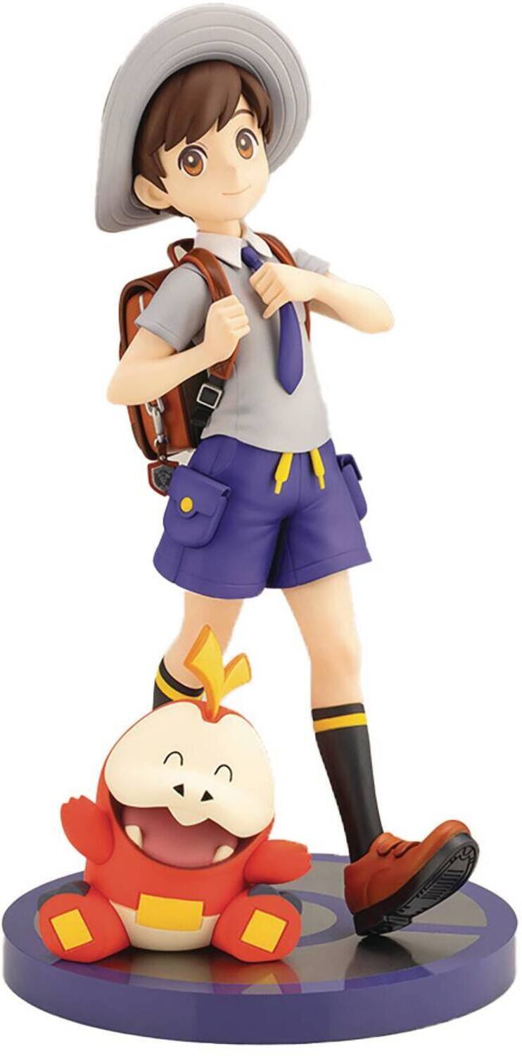 Front. PopMarket - Kotobukiya - Pokemon - ARTFX J - Florian With Fuecoco Statue   - COLLECTIBLES - Multicolor.