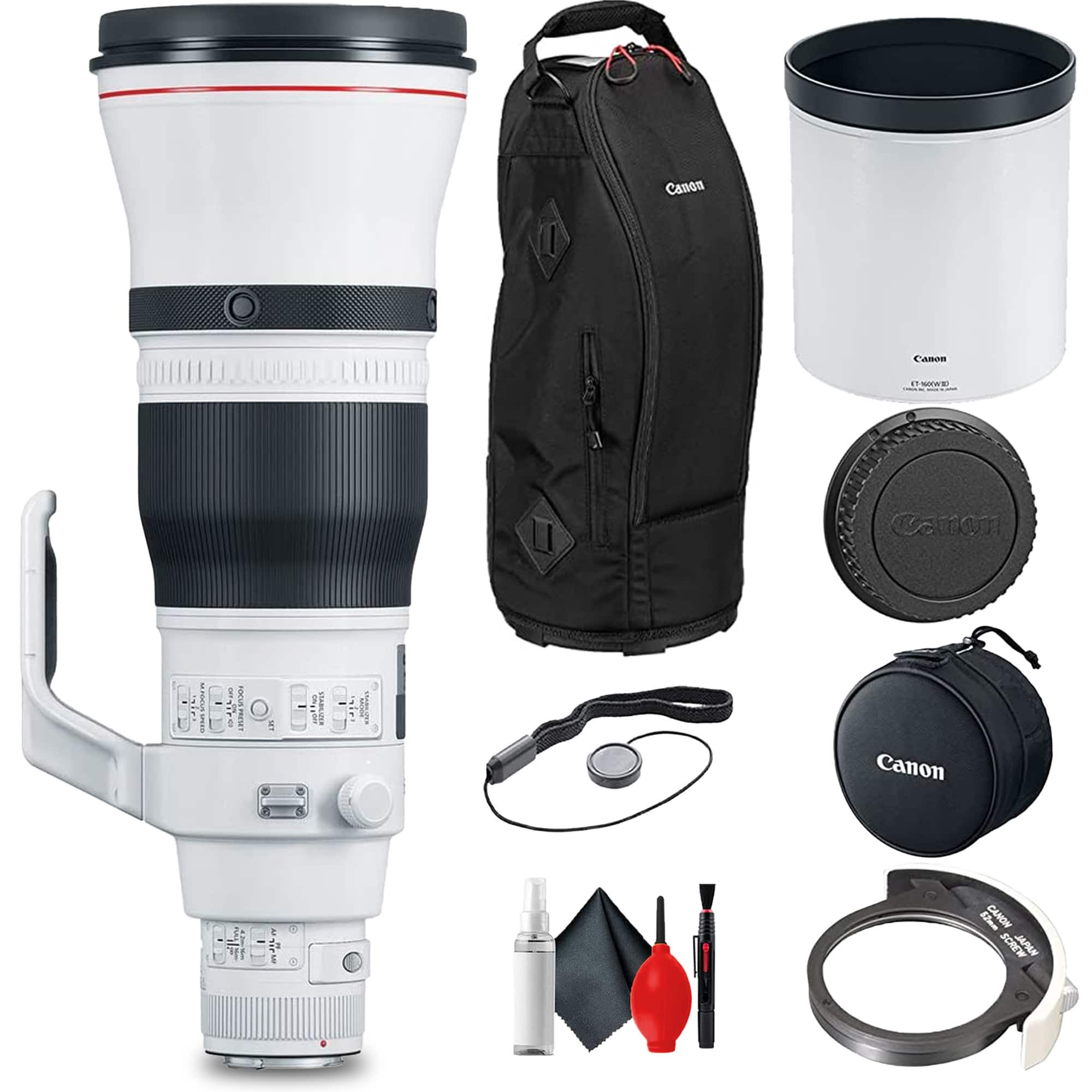 Canon - EF 600mm f/4L IS III USM Lens 3329C002 + Cap Keeper + Cleaning Kit + More - Black