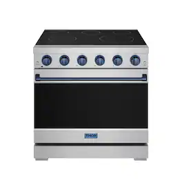 Gordon Ramsay Series by Thor Kitchen 6.0 Cu. Ft Freestanding Electric Range with Navy Blue Hardware - Stainless Steel
