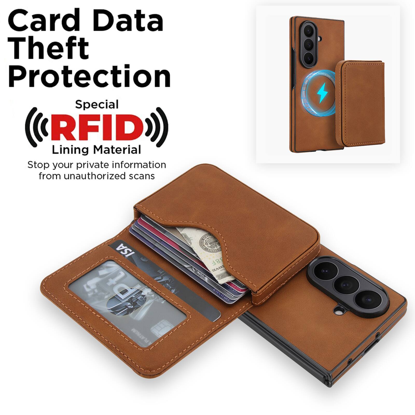 Card Data Theft Protection  
Special RFID Lining Material  
Stop your private information from unauthorized scans