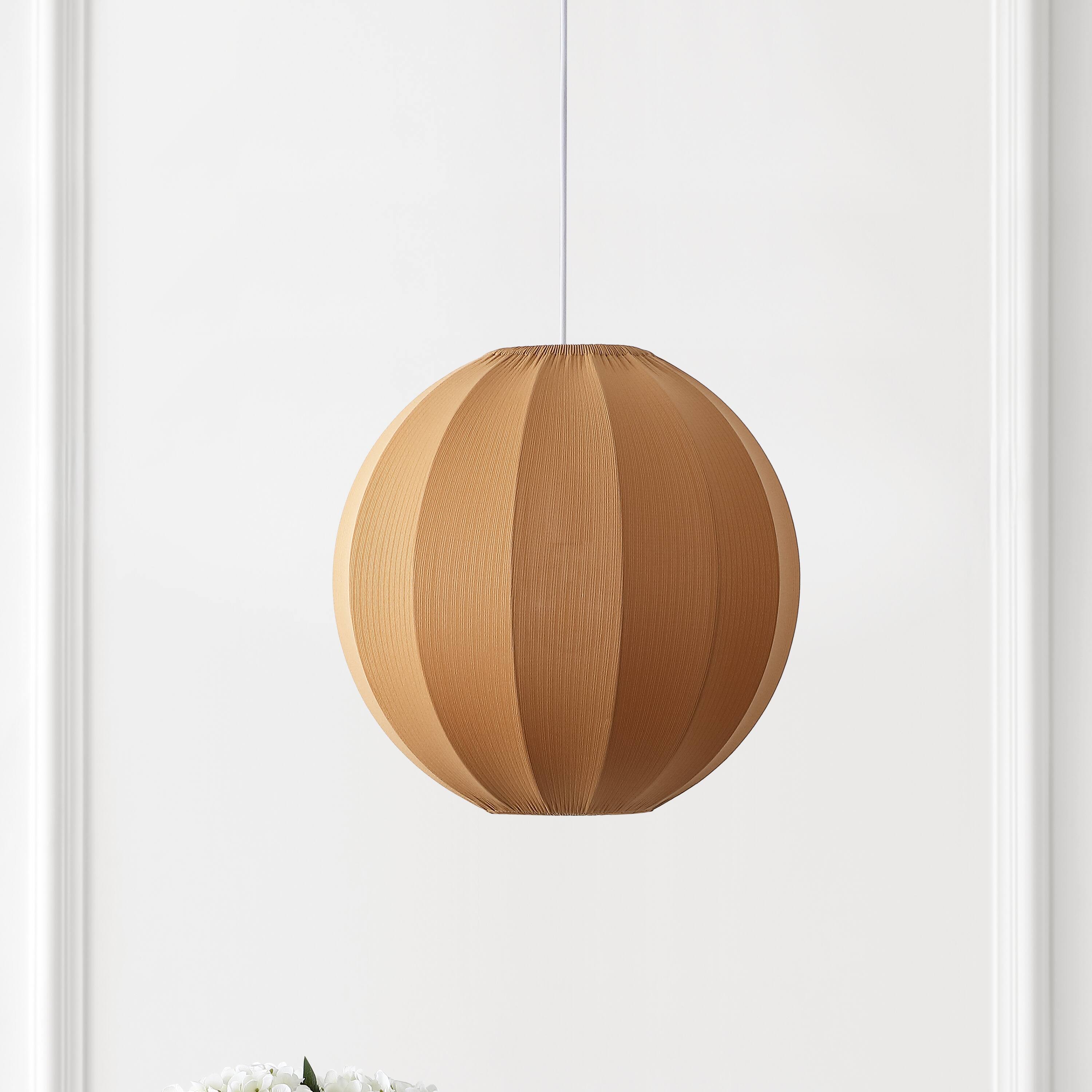 Alt View 5. Jonathan Y - Sia 16" 1-Light Scandinavian Japandi Adjustable Lantern Metal with Ribbed Cocoon Globe Shade LED Pendant, Tan - Tan.