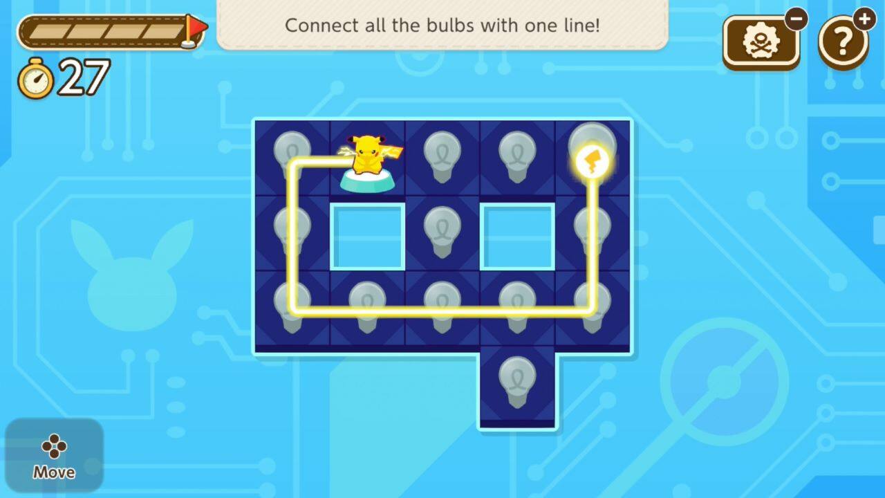 Connect all the bulbs with one line!