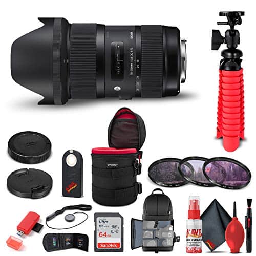 Bundle - Sigma - 18-35mm f/1.8 DC HSM Art Lens for Nikon F (210-306) - Black