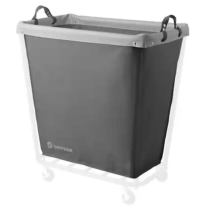 Front. Dryser - Replacement Round Canvas Bag for Laundry Hamper - Grey.