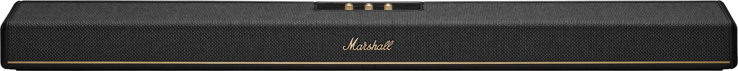 Front. Marshall - Heston 120 Soundbar with Dolby Atmos Immersive Sound and Built-In Subwoofer for TV / Movies / Music - Black.