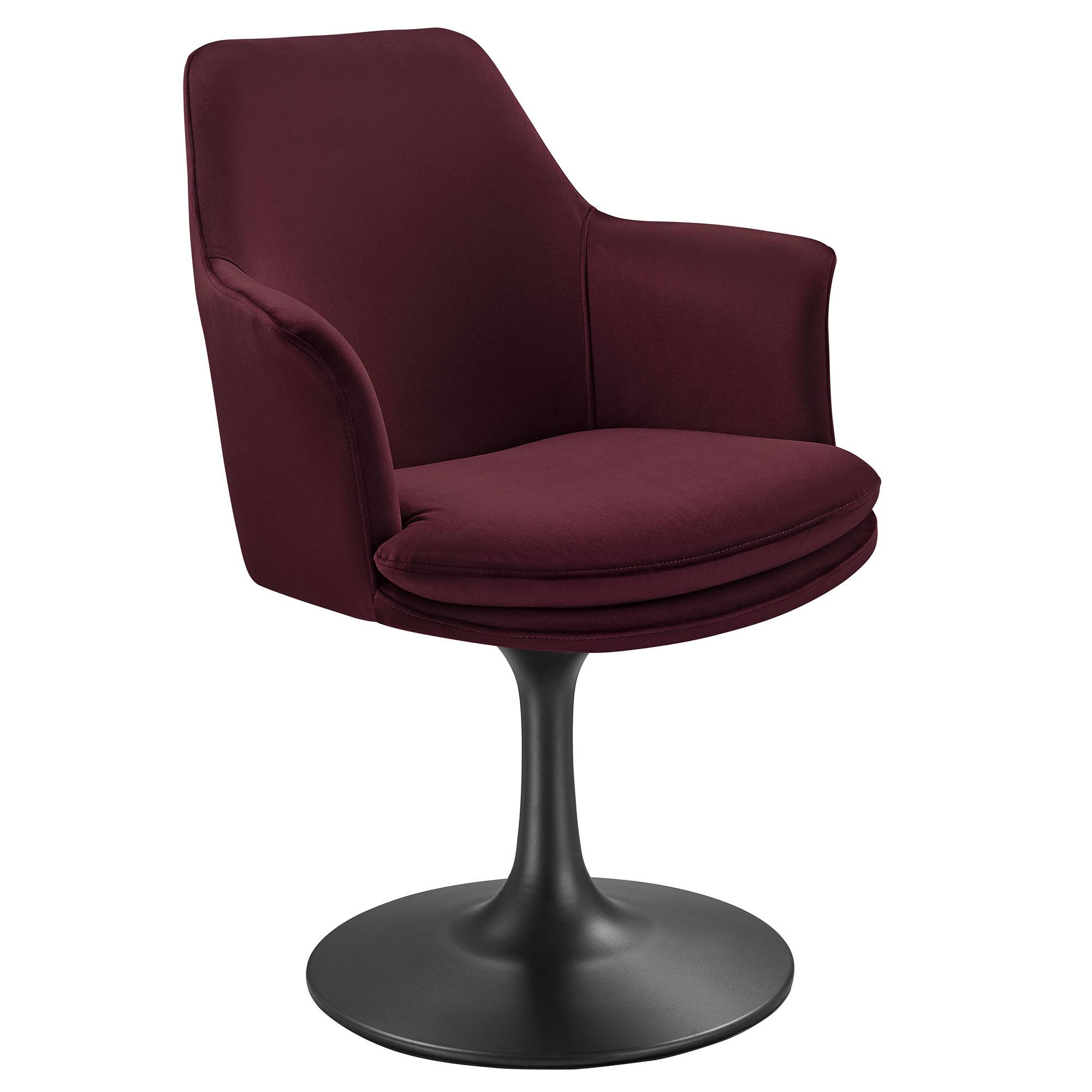 Angle. Modway - Lippa Swivel Dining Armchair by Modway - Black Mulberry.