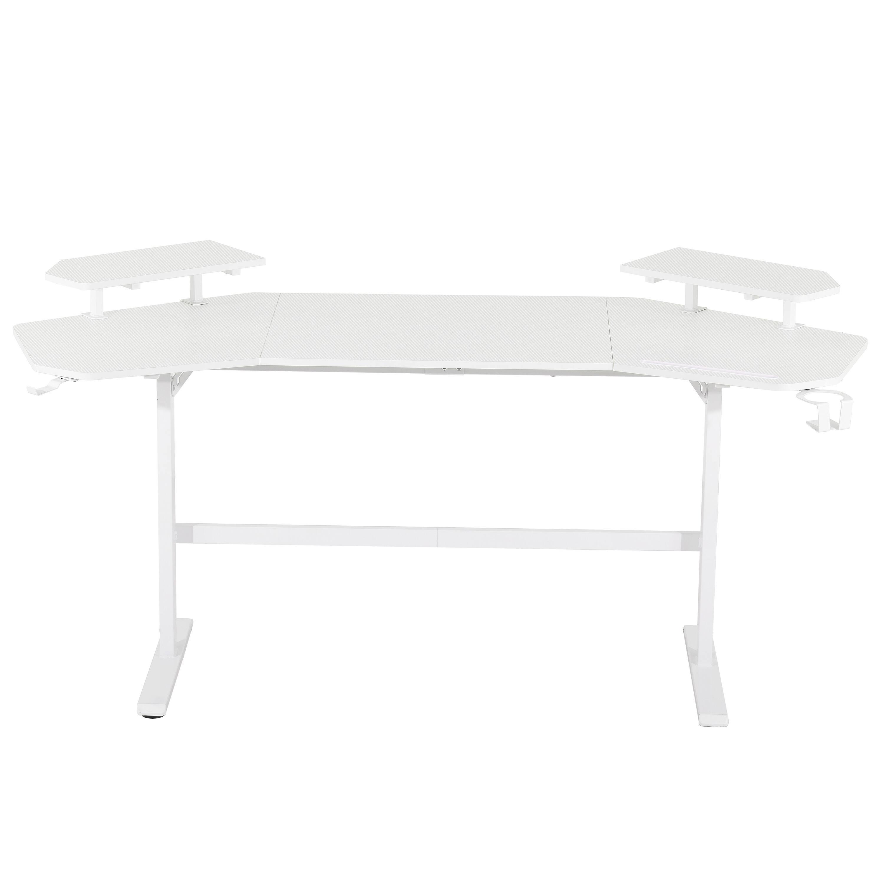 Alt View 5. Techni Sport - Techni Sport Defender Gaming Desk with Shelves & Accessory Holder - 70.5"W - White - White.
