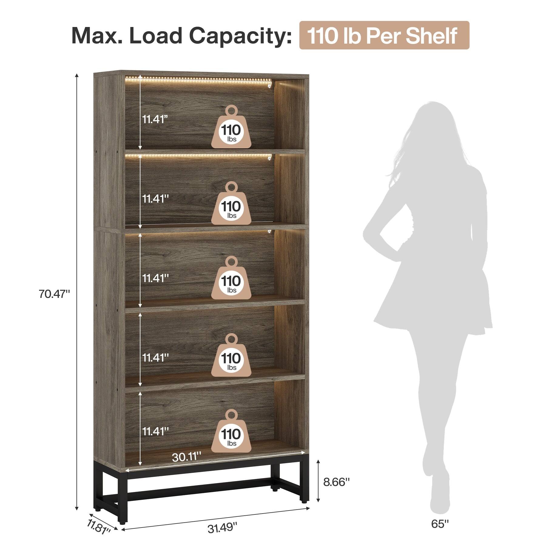 Max. Load Capacity: 110 lb Per Shelf

11.41"
110 lbs
11.41"
110 lbs
70.47"
11.41"
110 lbs
11.41"
110 lbs
11.41" 30.11"
110 lbs
8.66"
11.81"
31.49"
65"