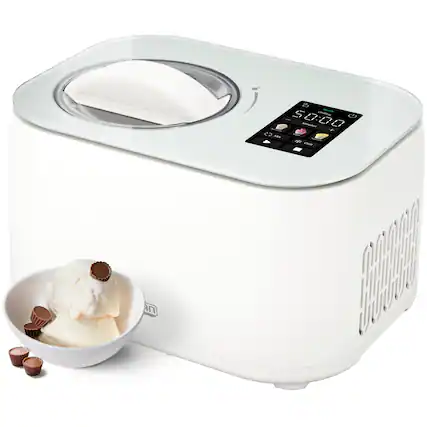Front. Chefman - Iceman Trio Ice Cream, Frozen Yogurt, and Italian Ice Maker, No Pre-Freezing, Two Inserts Included - White.