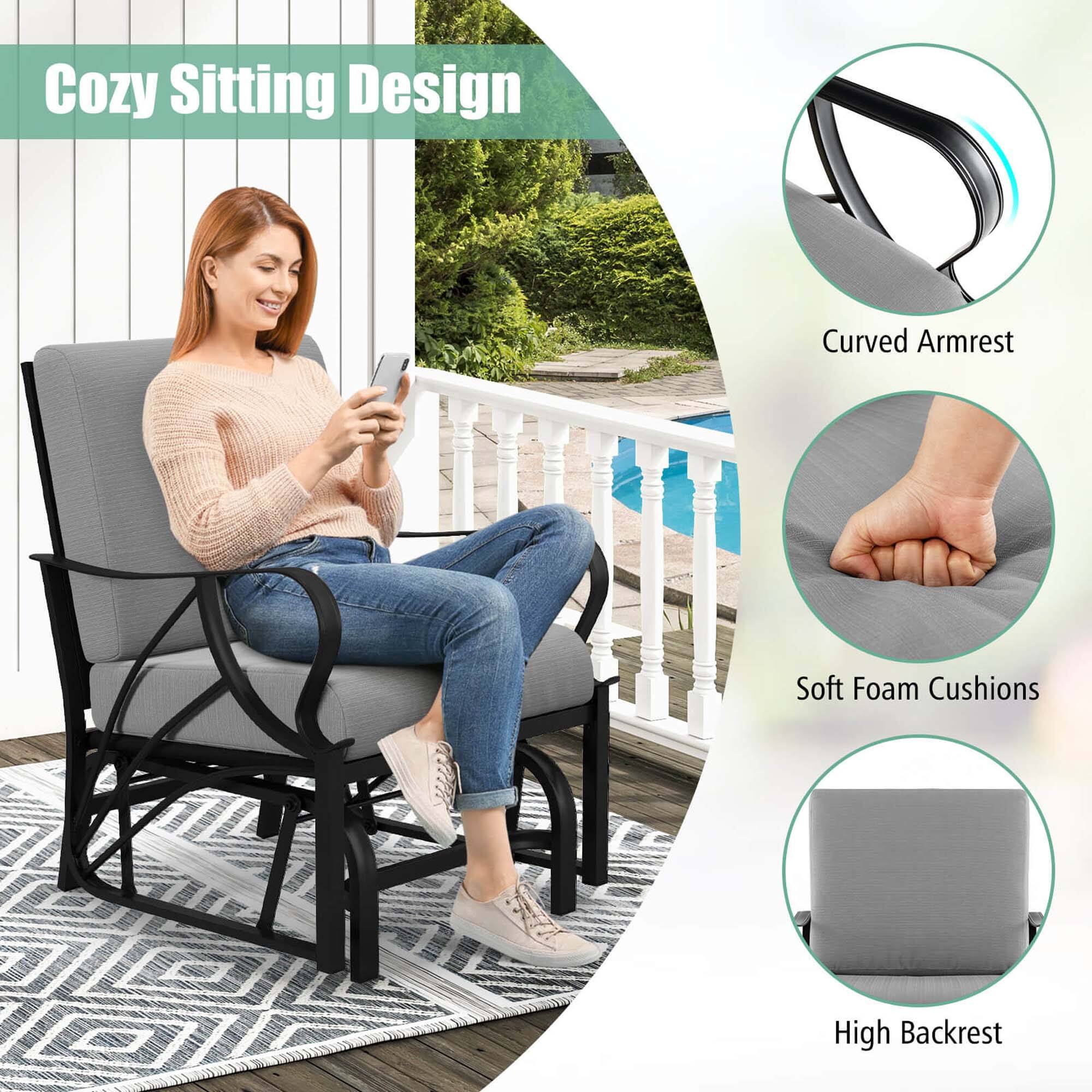 Cozy Sitting Design: Curved Armrest, Soft Foam Cushions, High Backrest