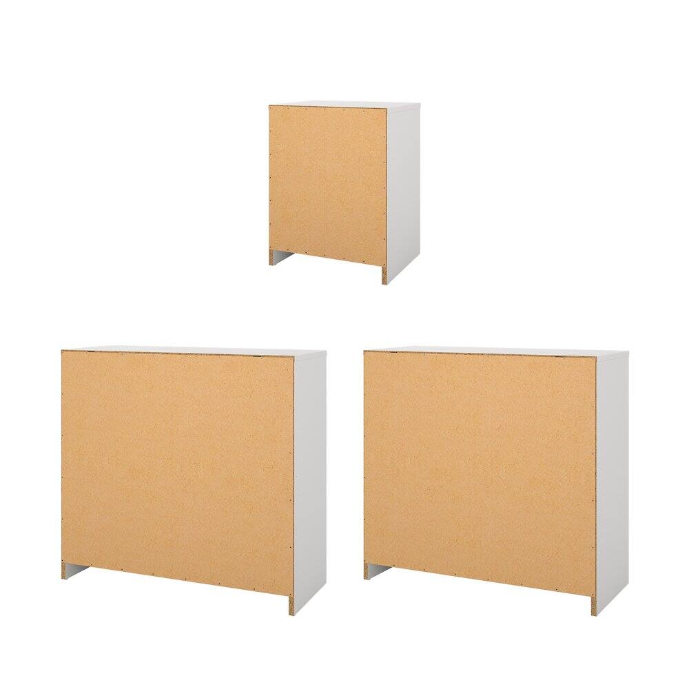 Alt View 1. Tvilum - 3-Piece Bedroom Set - Nightstand And Chest Set Of 2 - White.