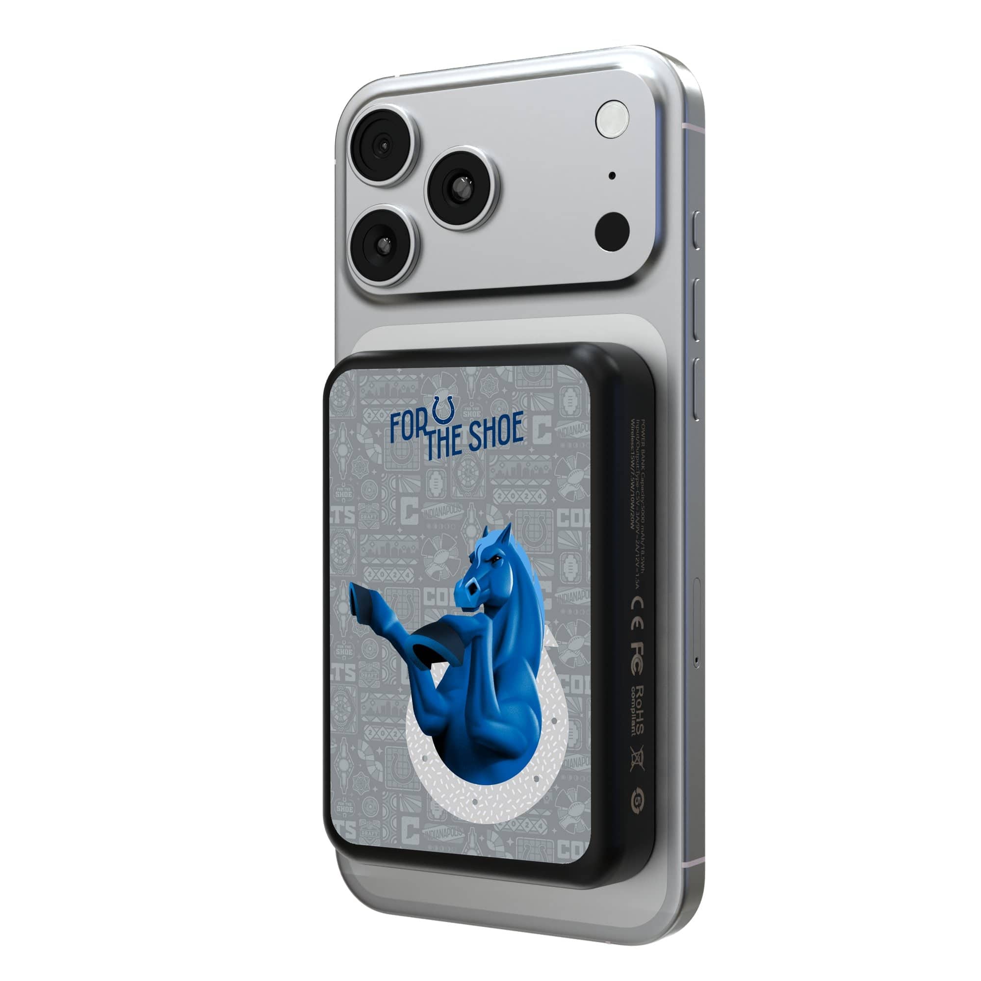 Keyscaper - Indianapolis Colts 5000mAh Wireless Magnetic Power Bank - Black