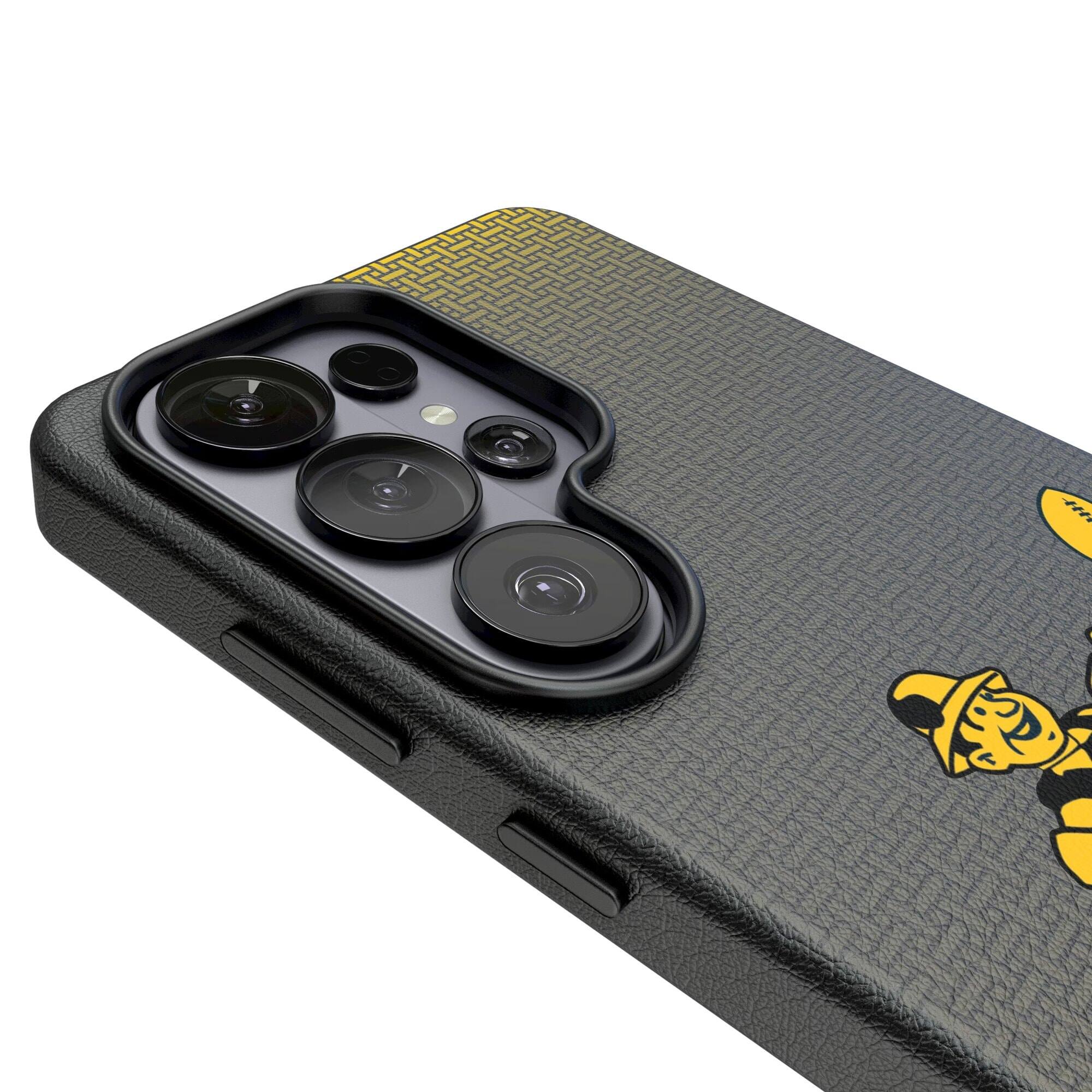 Alt View 2. Keyscaper - Pittsburgh Steelers Historic Collection 1961 Galaxy Magnetic Bump Case - S24 - Black.