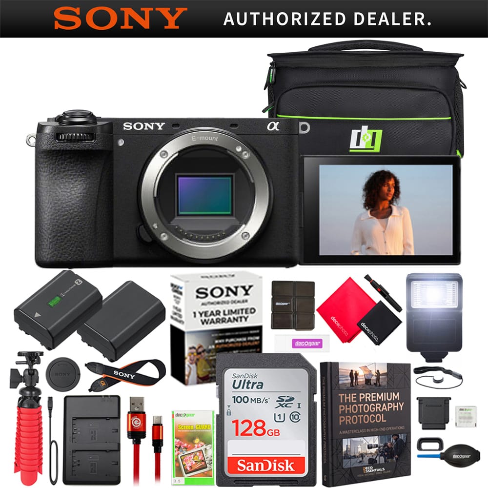 SONY AUTHORIZED DEALER.

SONY
E-mount

SONY X
SONY OCULAR 1 YEAR LIMITED WARRANTY

SanDisk Ultra 100 MB/s SD UHS-I PHOTOGRAPHY PROTOCOL Screen GUARD 128GB

THE PREMIUM PHOTOGRAPHY PROTOCOL A MASTERCLASS IN HIGH-END PHOTOGRAPHY

SanDisk
DECO ESSENTIALS VISA
