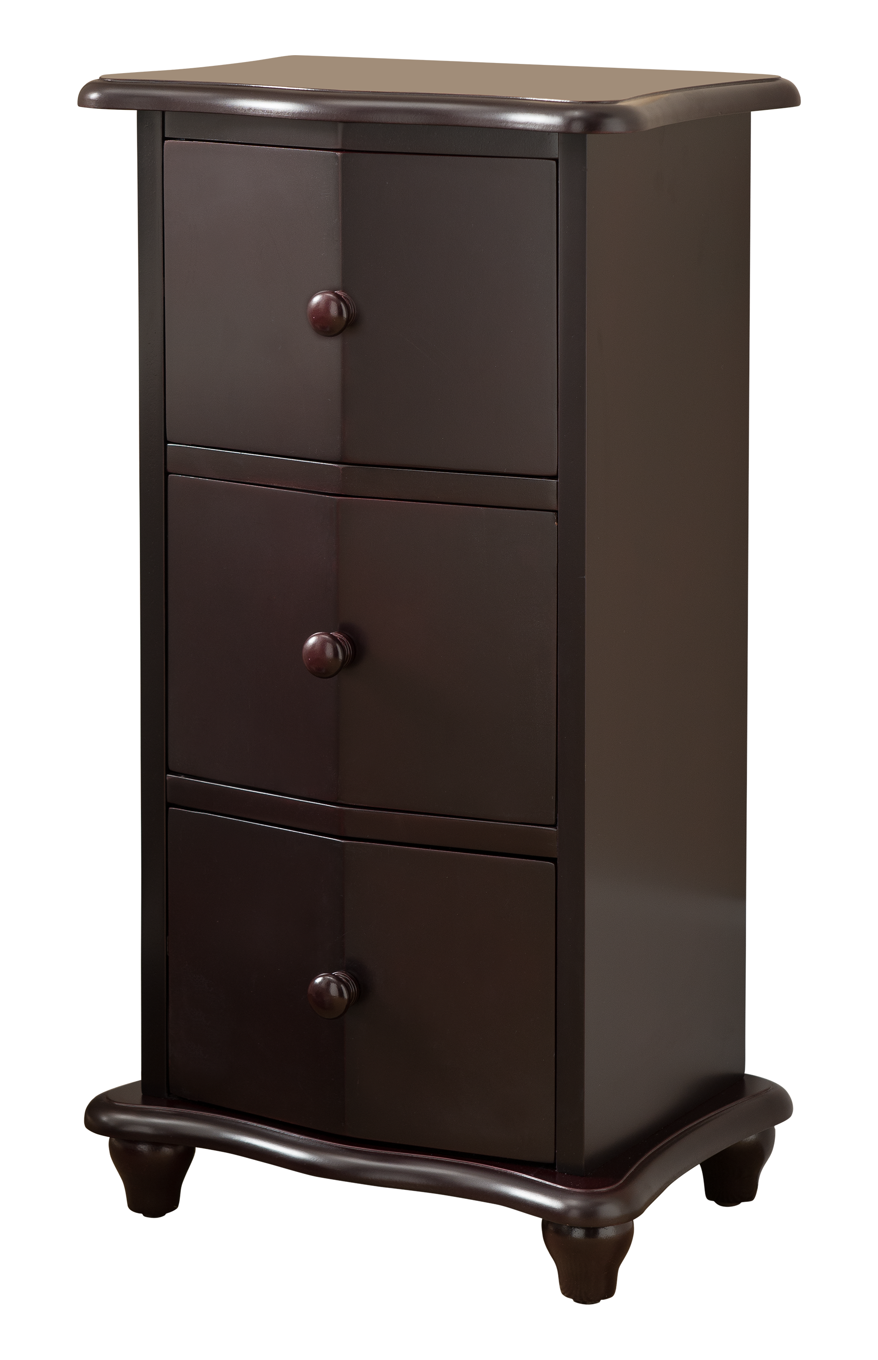 Alt View 1. Kings Brand Furniture - Kings Brand Furniture Norwalk 3-Drawer Accent Cabinet, Cherry - Dark Brown.