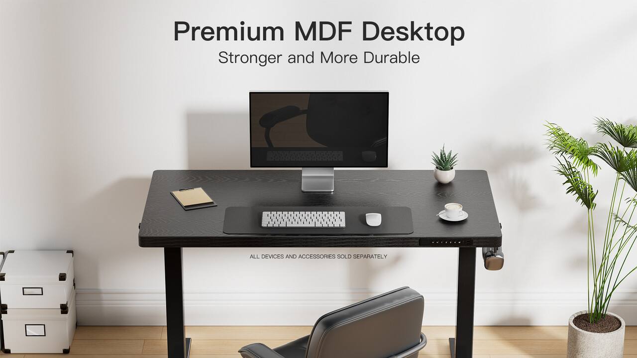 ErgoAV Adjustable Electric Standing Desk with USB Ports 48