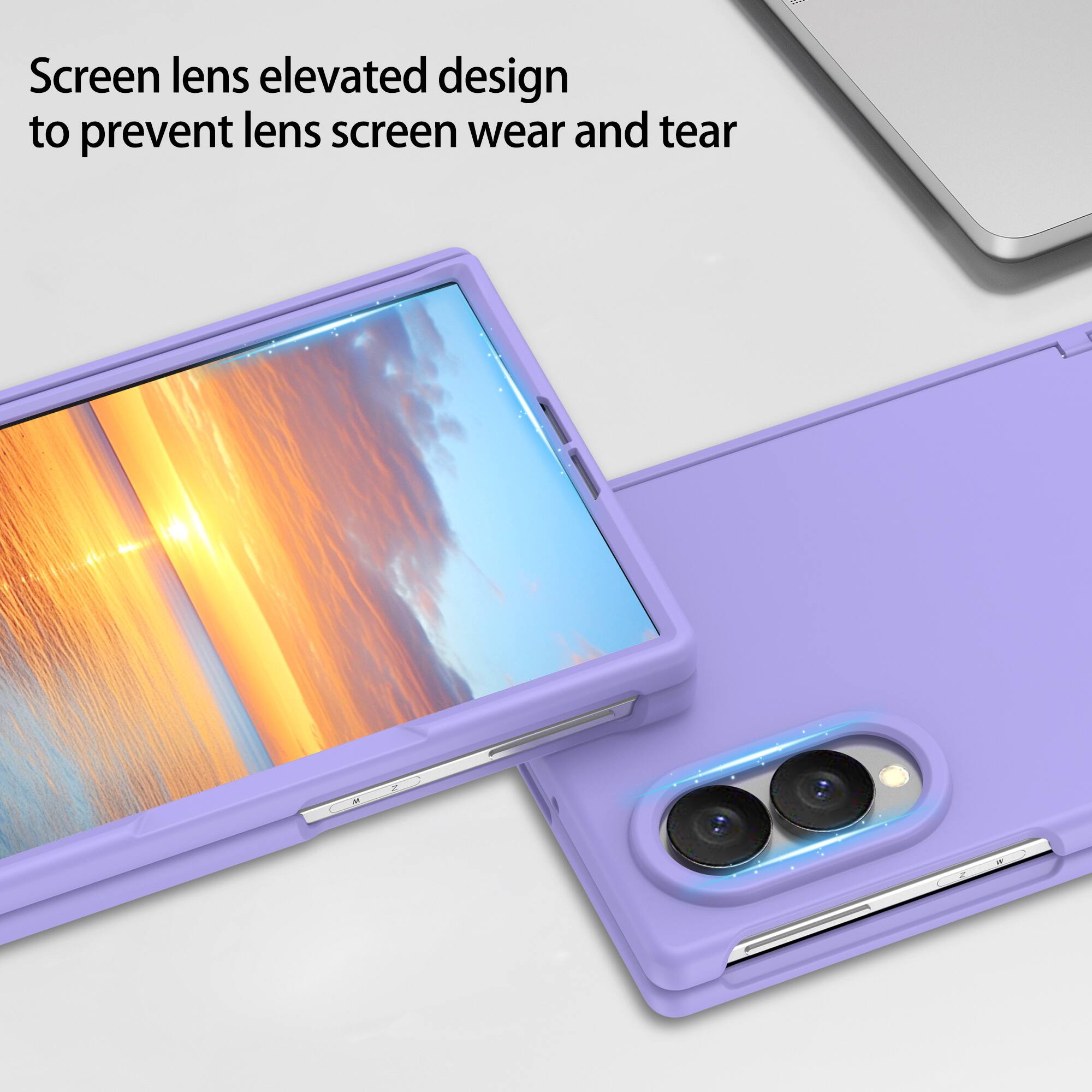 Screen lens elevated design to prevent lens screen wear and tear