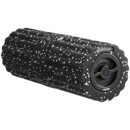 VEVOR - Vibrating Foam Roller, 4-Speed Electric Massage Roller, 16" Rechargeable Muscle Roller with 3D Texture - Black