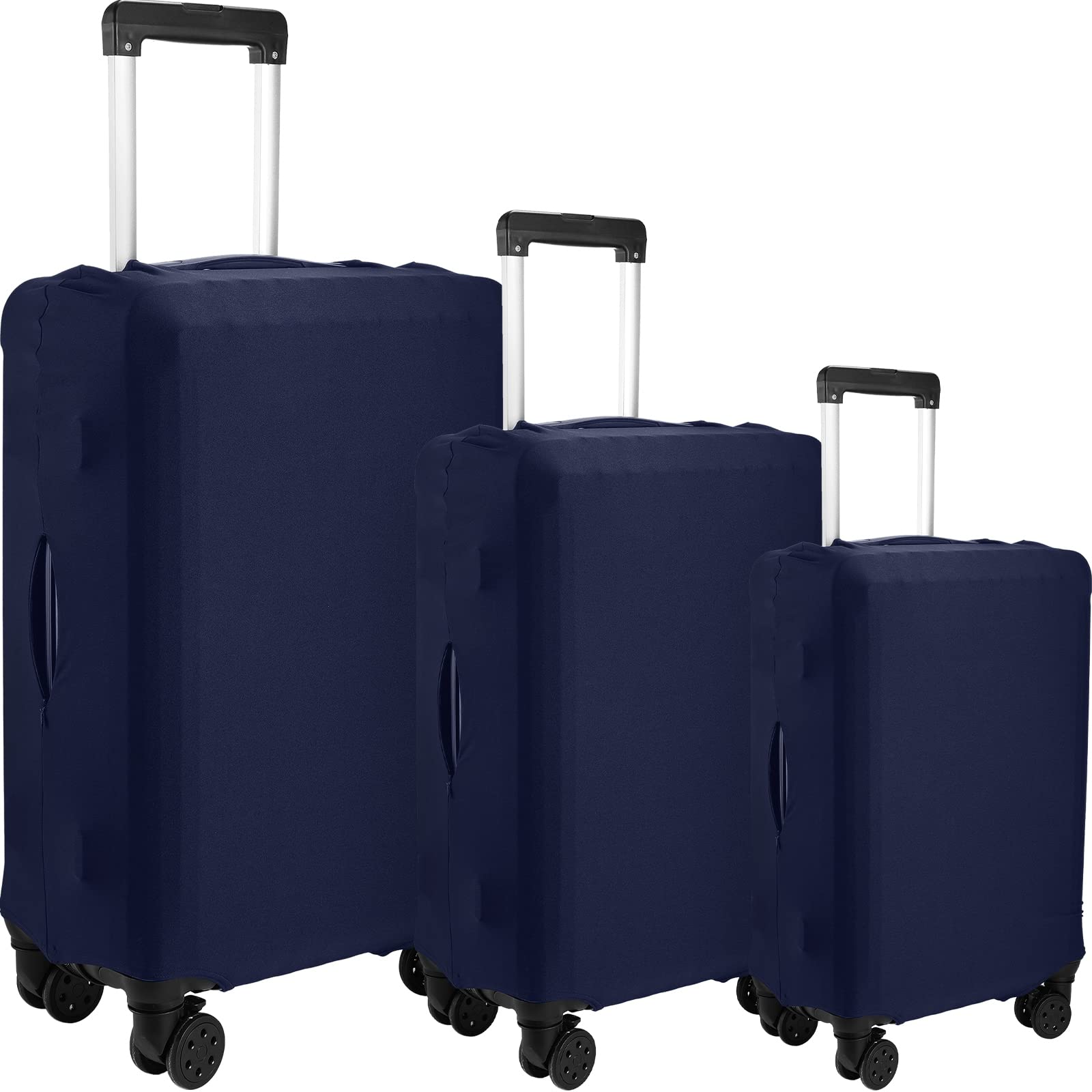 DORLUKFU- 3 Pcs Luggage Cover Suitcase Protector Travel Suitcase Cover Anti Scratch Luggage Protector Washable Fits 18-28 Inch- Navy Blue